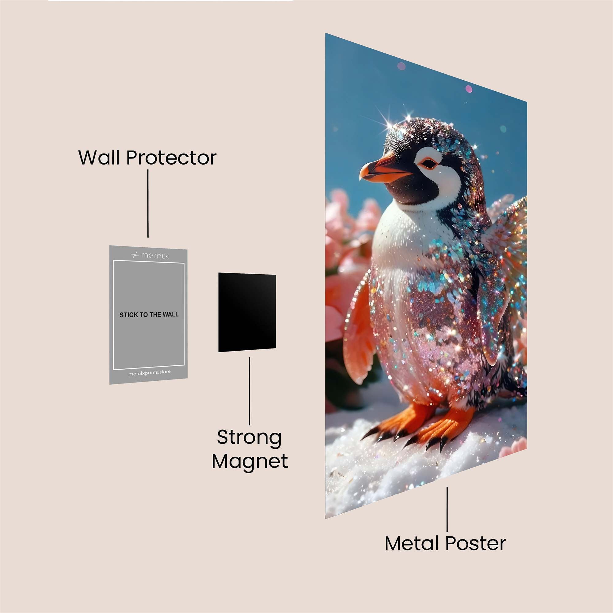 Penguin Whimsy Safe Wall Magnetic / M