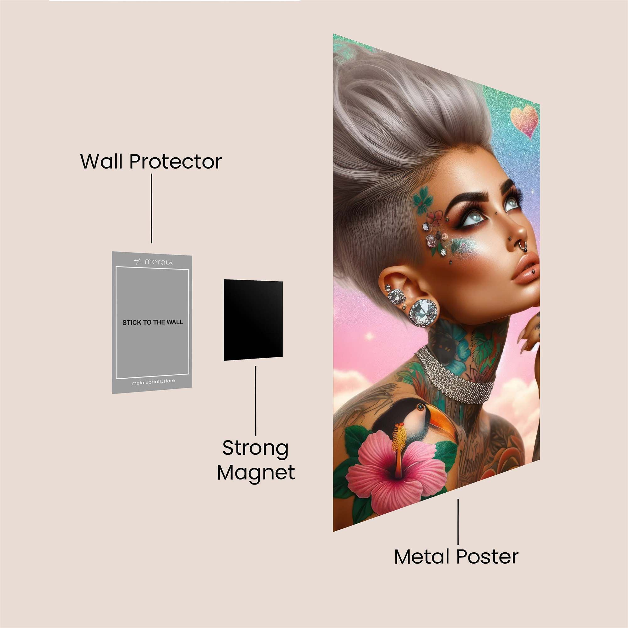 Tattooed Dreamer Safe Wall Magnetic / M