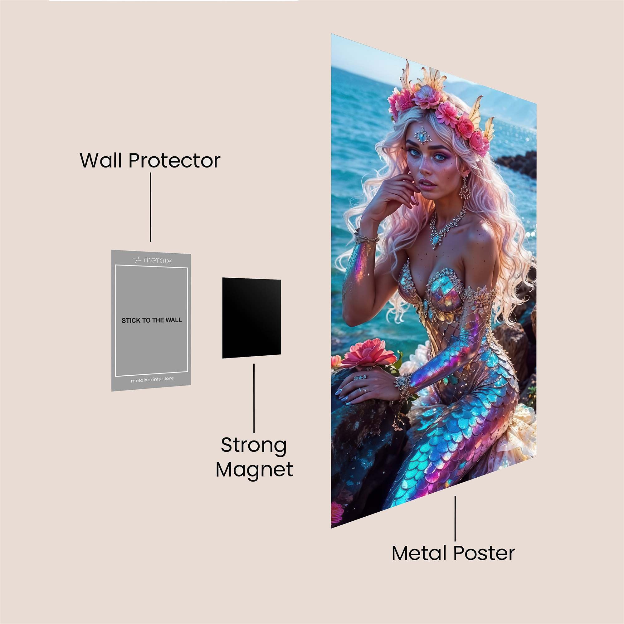 Mermaid Dream Safe Wall Magnetic / M