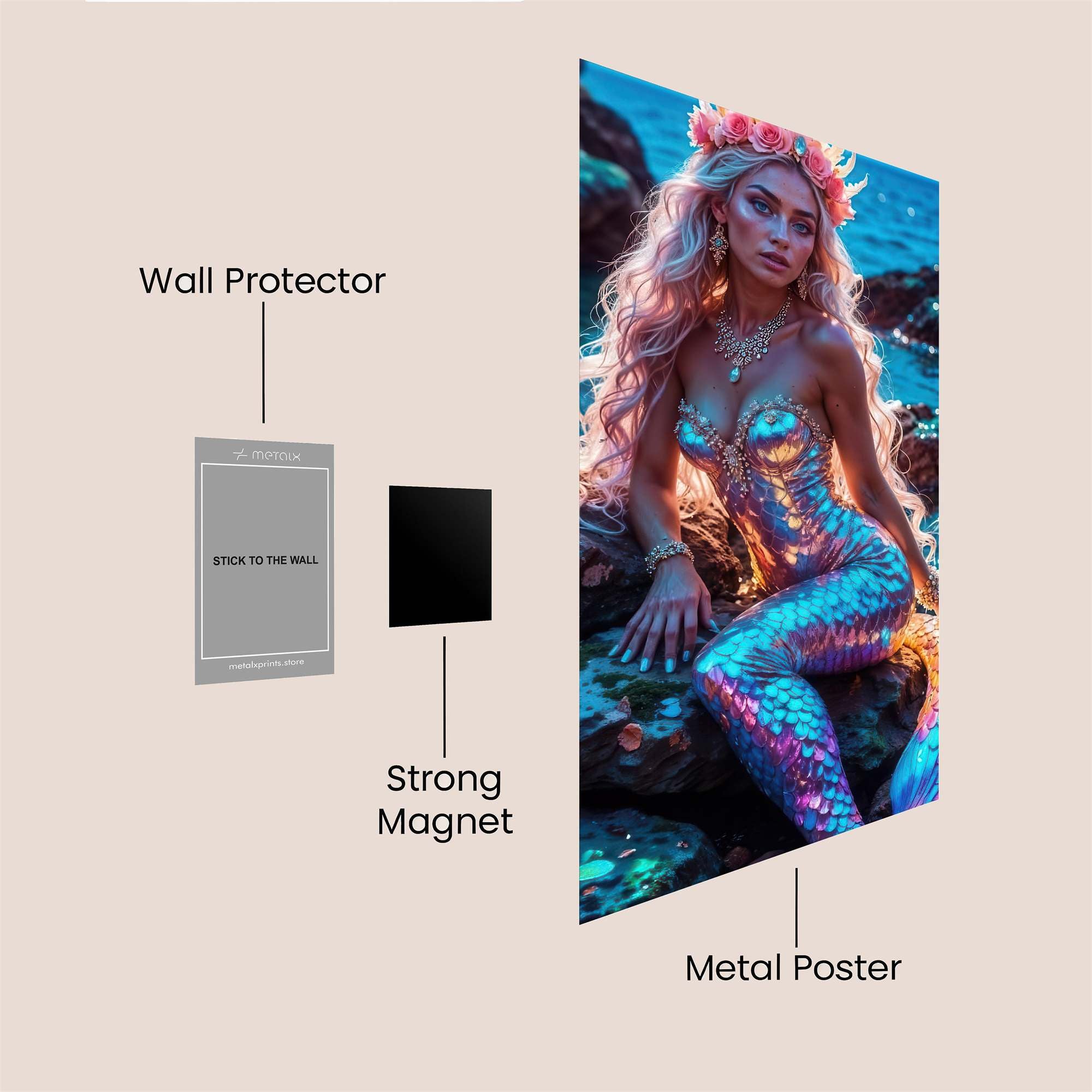 Mermaid Dream Safe Wall Magnetic / M