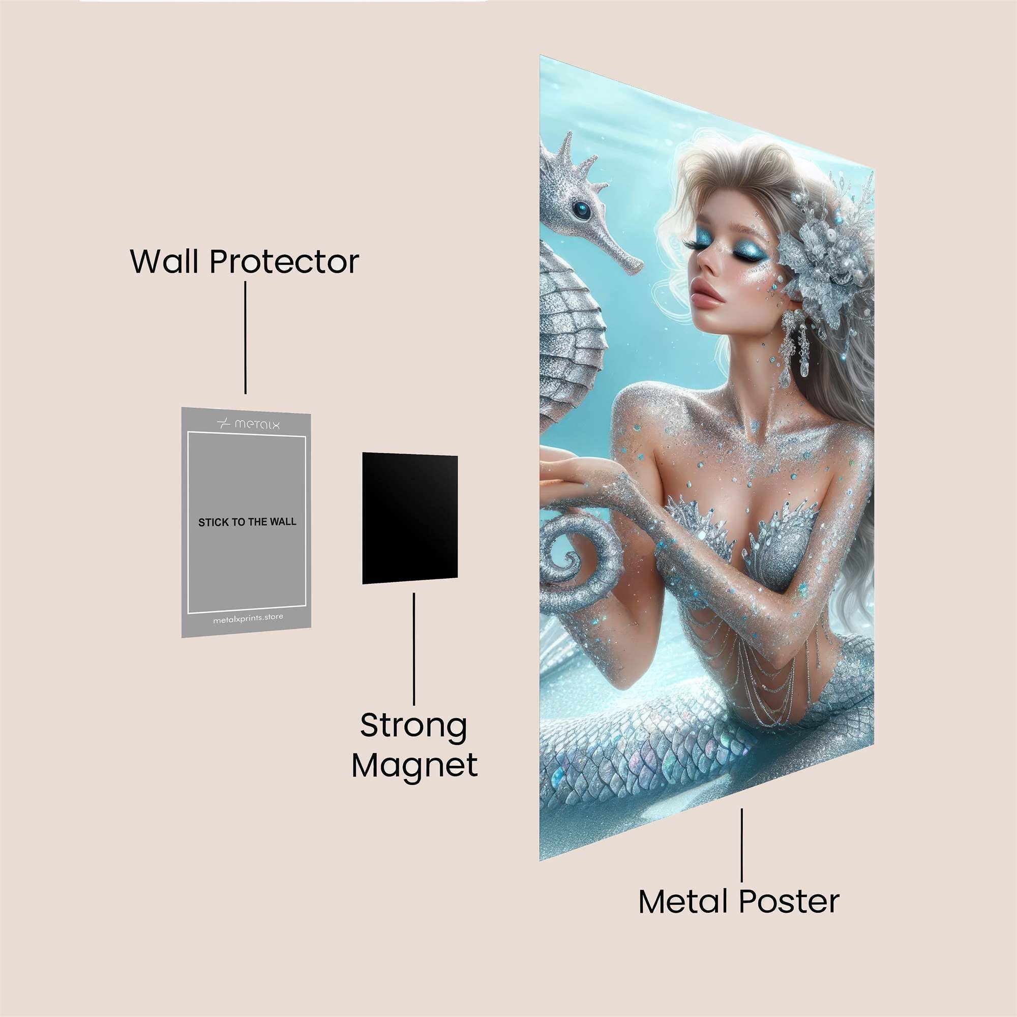 Mermaid Serenity Safe Wall Magnetic / M