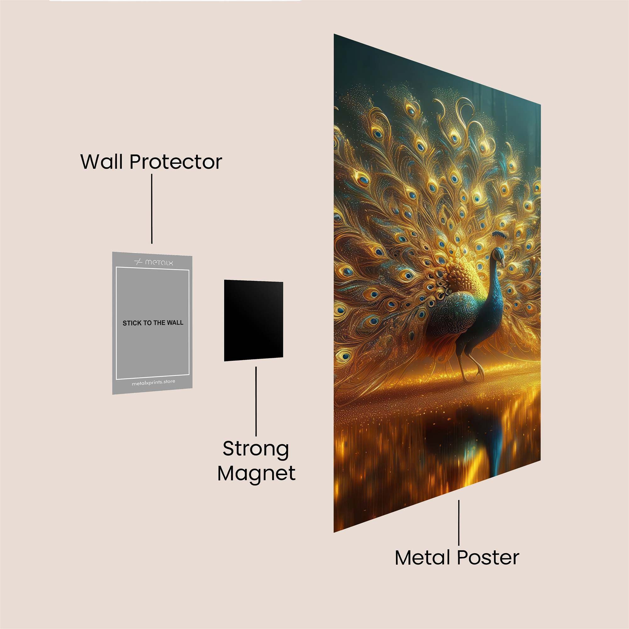 Peacock Radiance Safe Wall Magnetic / M