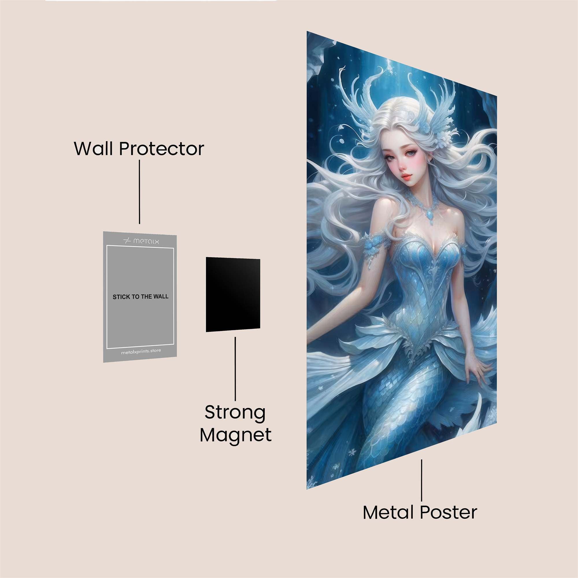 Mermaid Serenity Safe Wall Magnetic / M