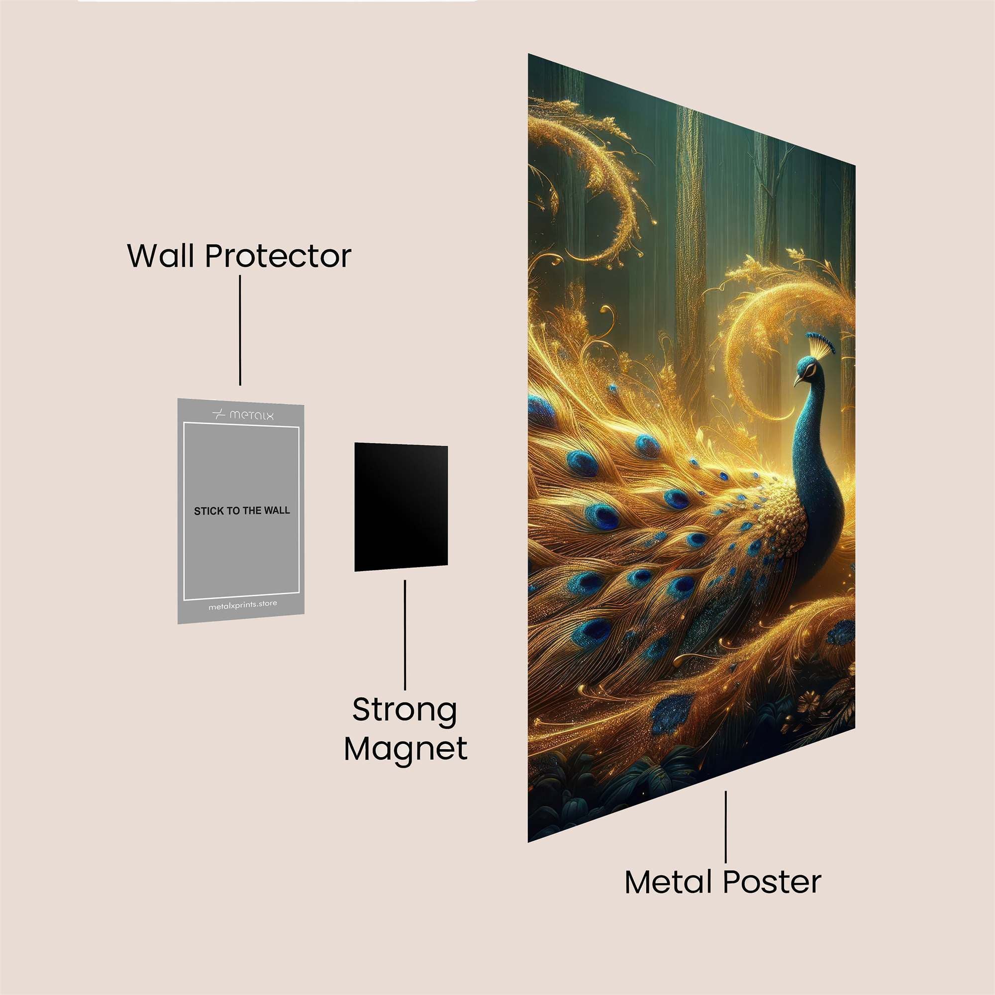 Peacock Radiance Safe Wall Magnetic / M