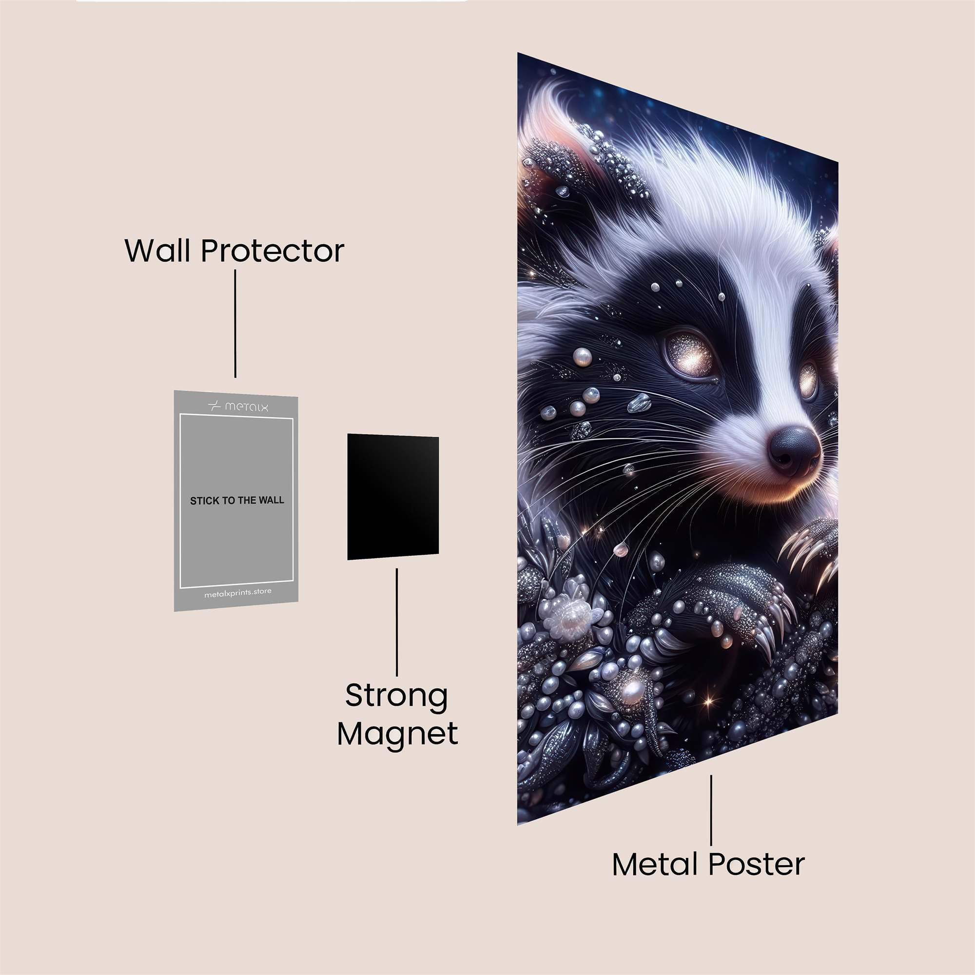 Cosmic Raccoon Safe Wall Magnetic / M