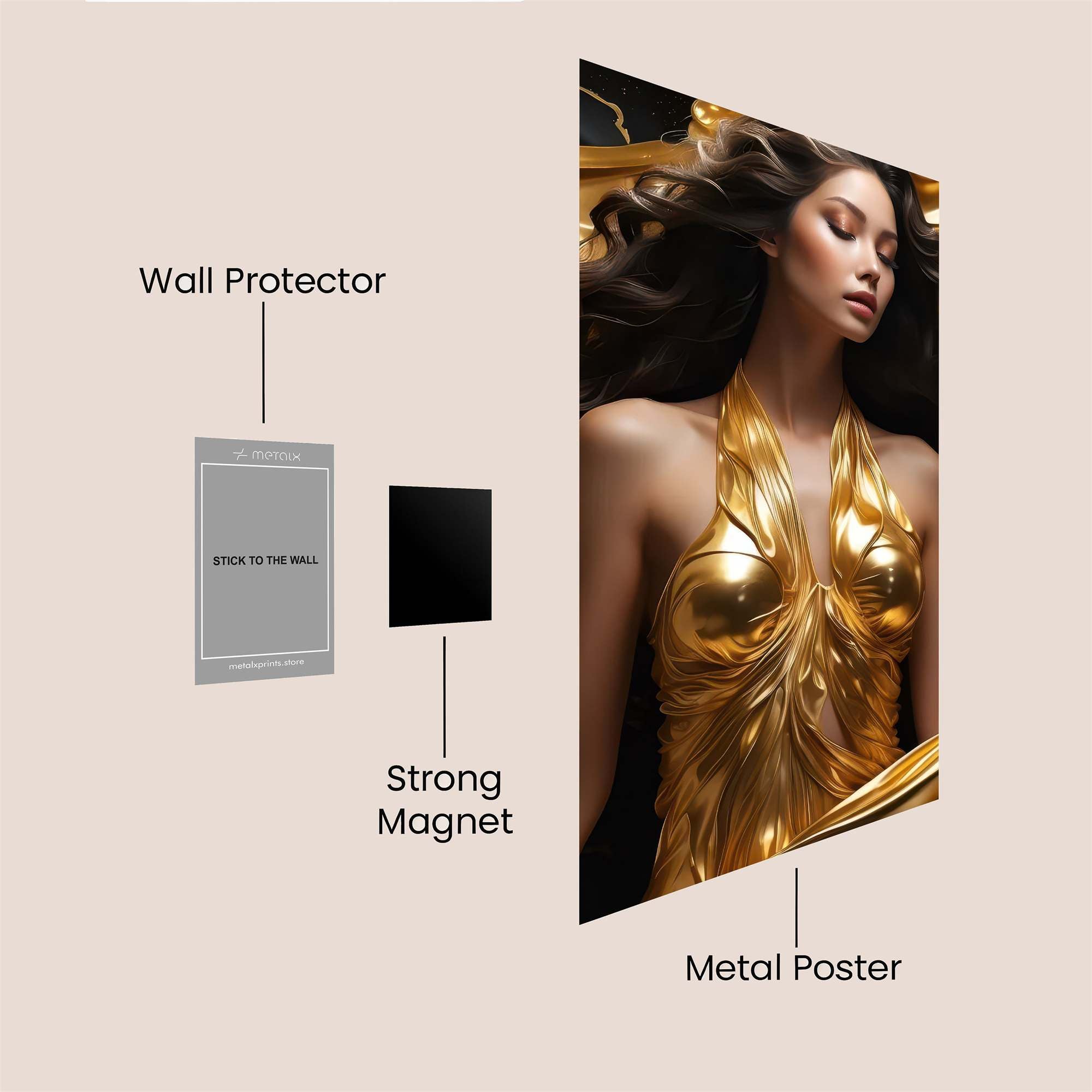 Golden Elegance Safe Wall Magnetic / M
