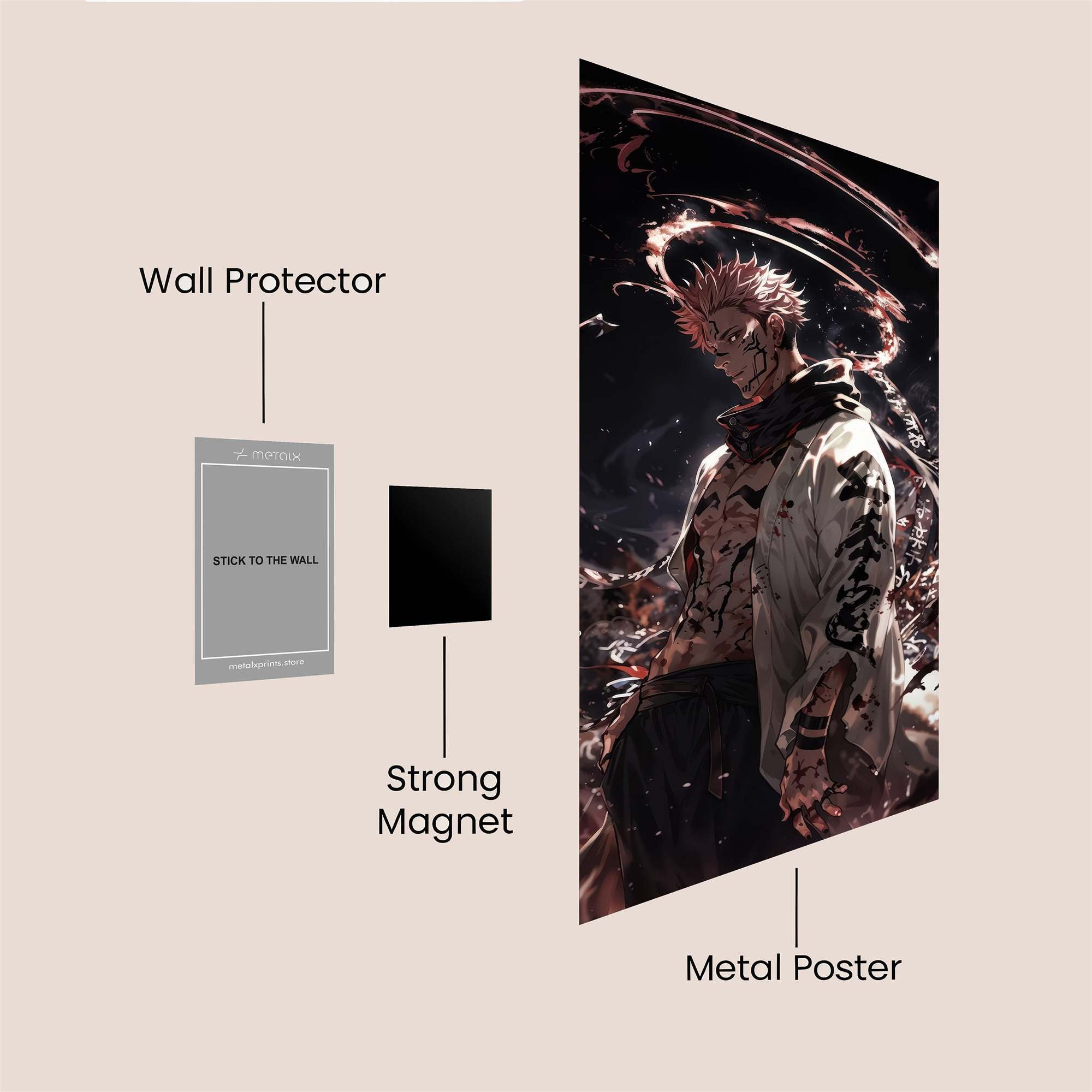 Sukuna Ferocious Safe Wall Magnetic / M