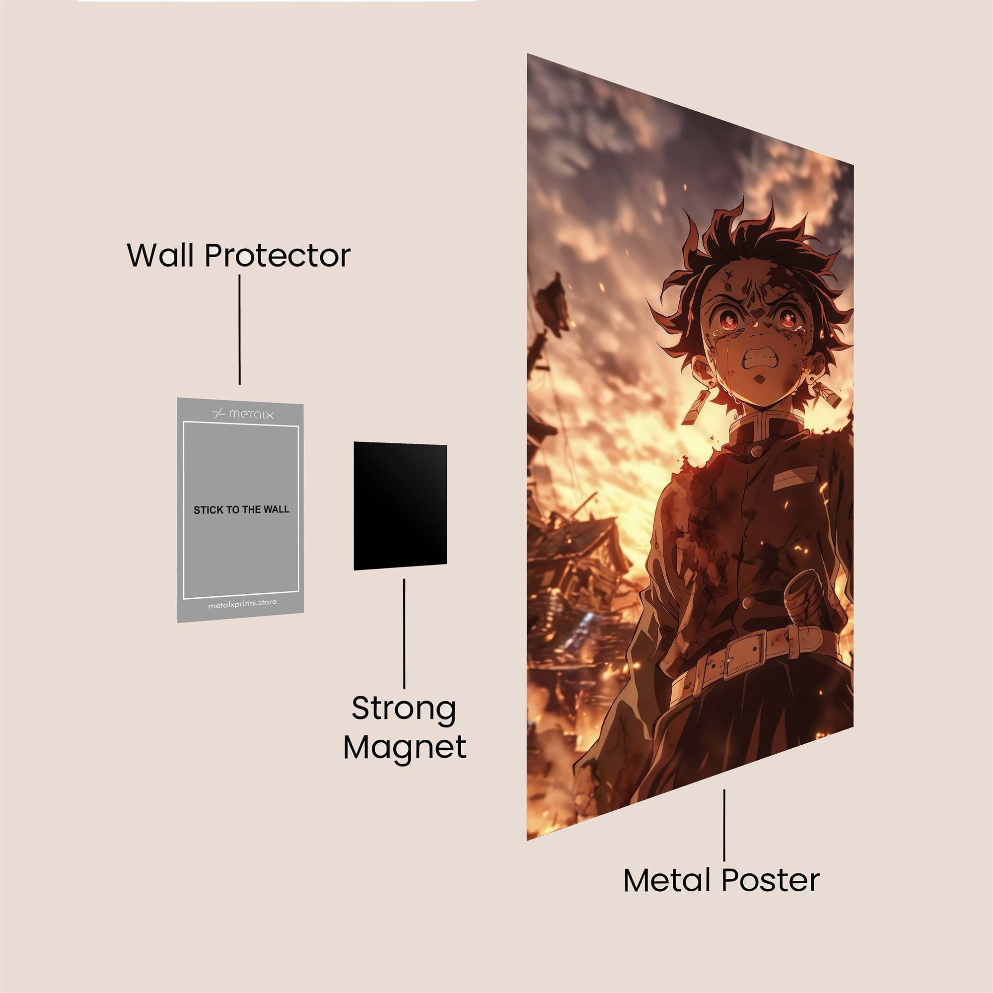 Tanjiro Ablaze Safe Wall Magnetic / M