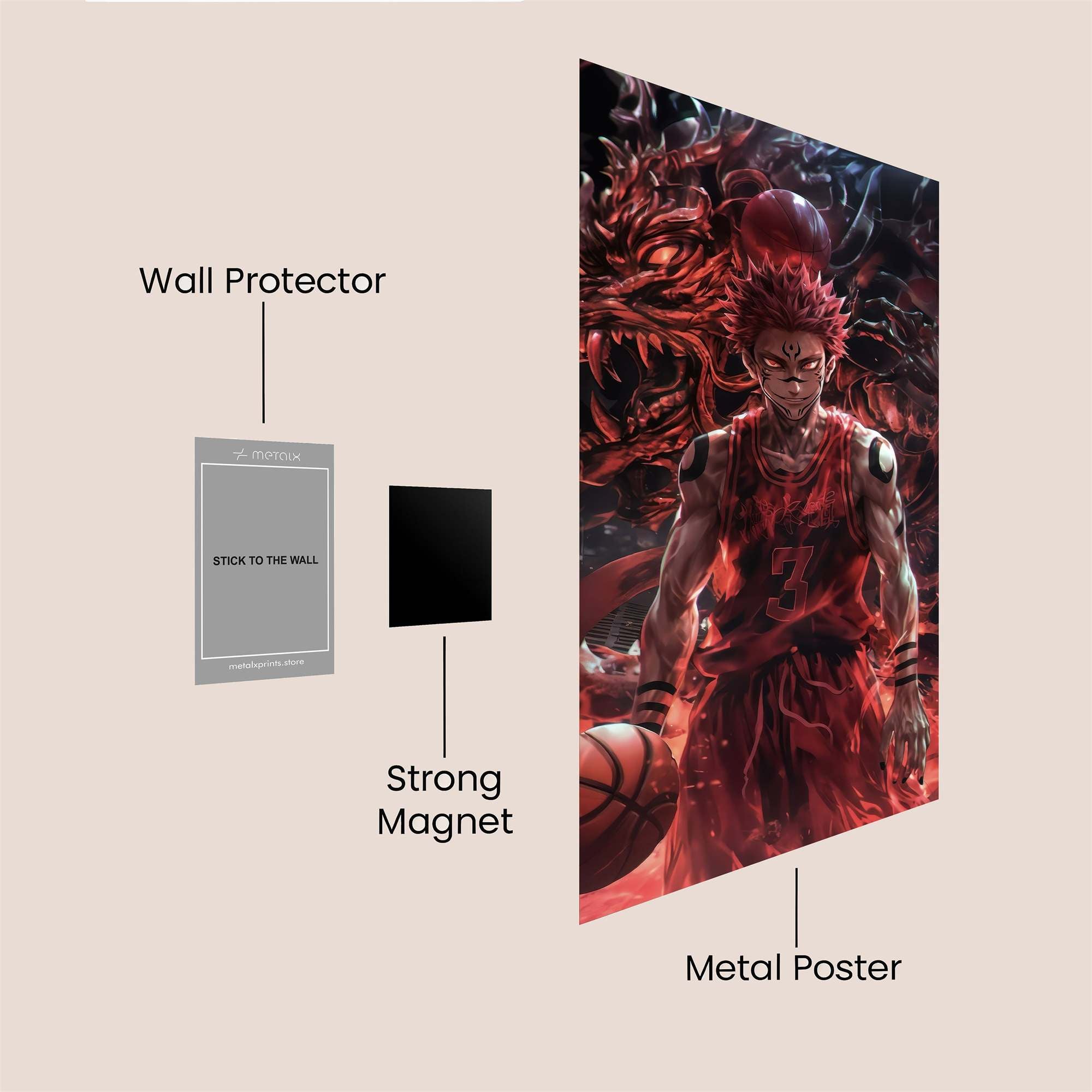 Kuroko Fiery Safe Wall Magnetic / M