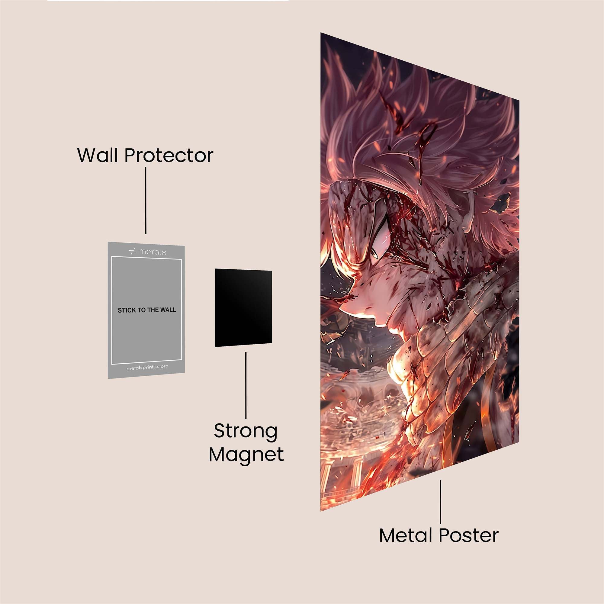 Natsu Fiery Safe Wall Magnetic / M