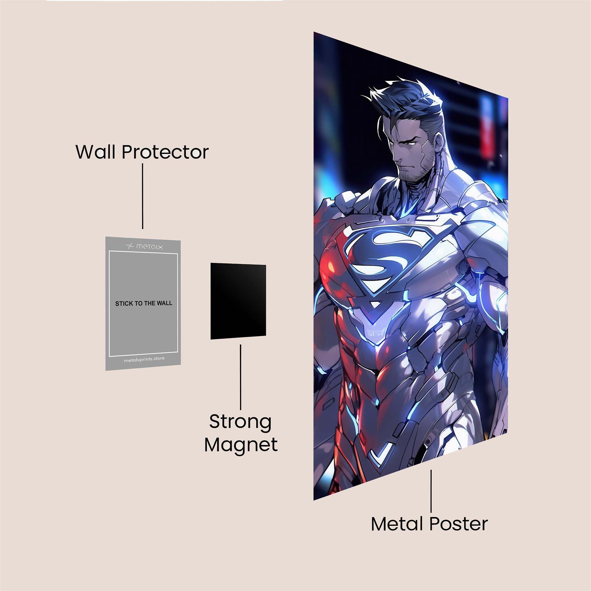 Superman Cybernetic Safe Wall Magnetic / M