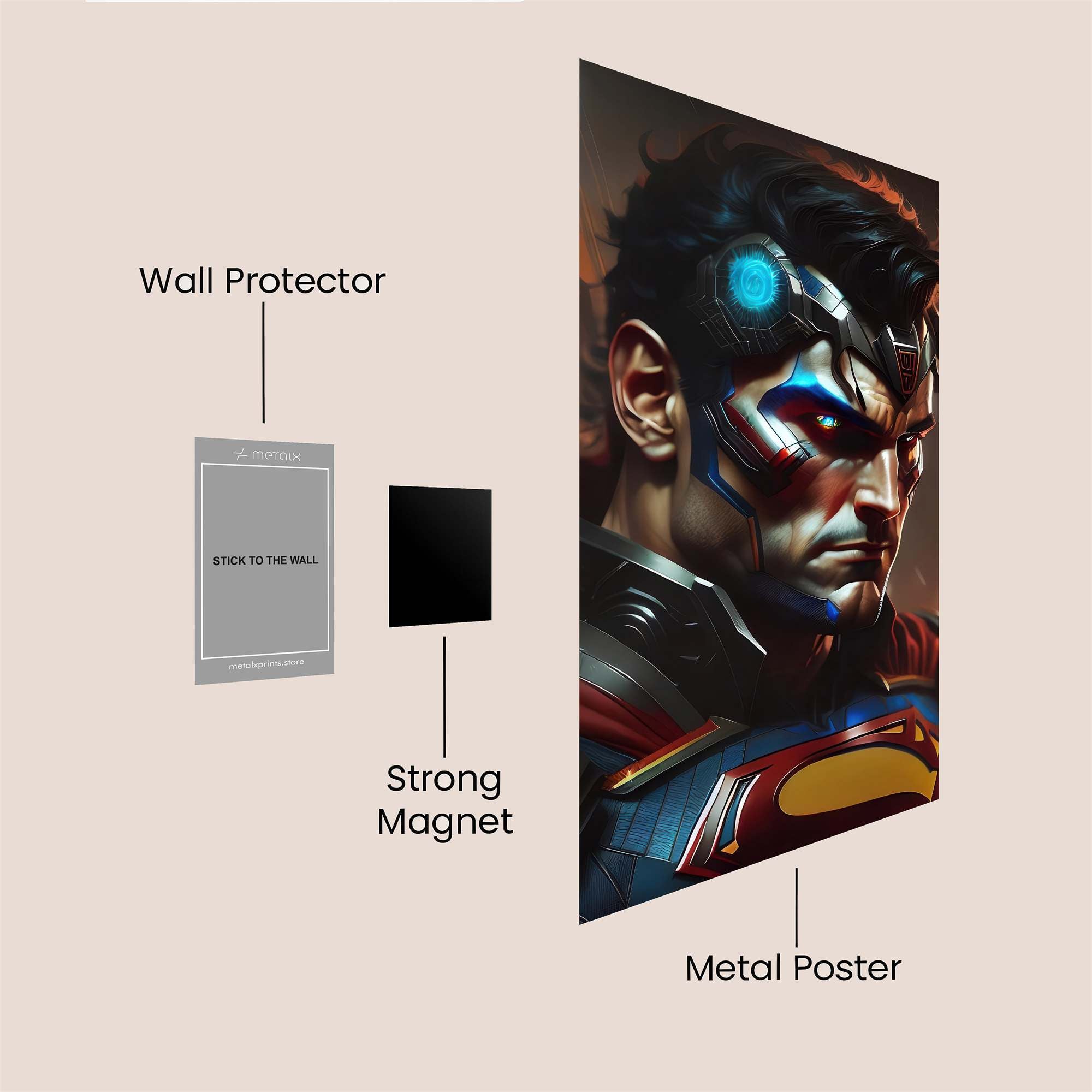 Superman Cybernetic Safe Wall Magnetic / M