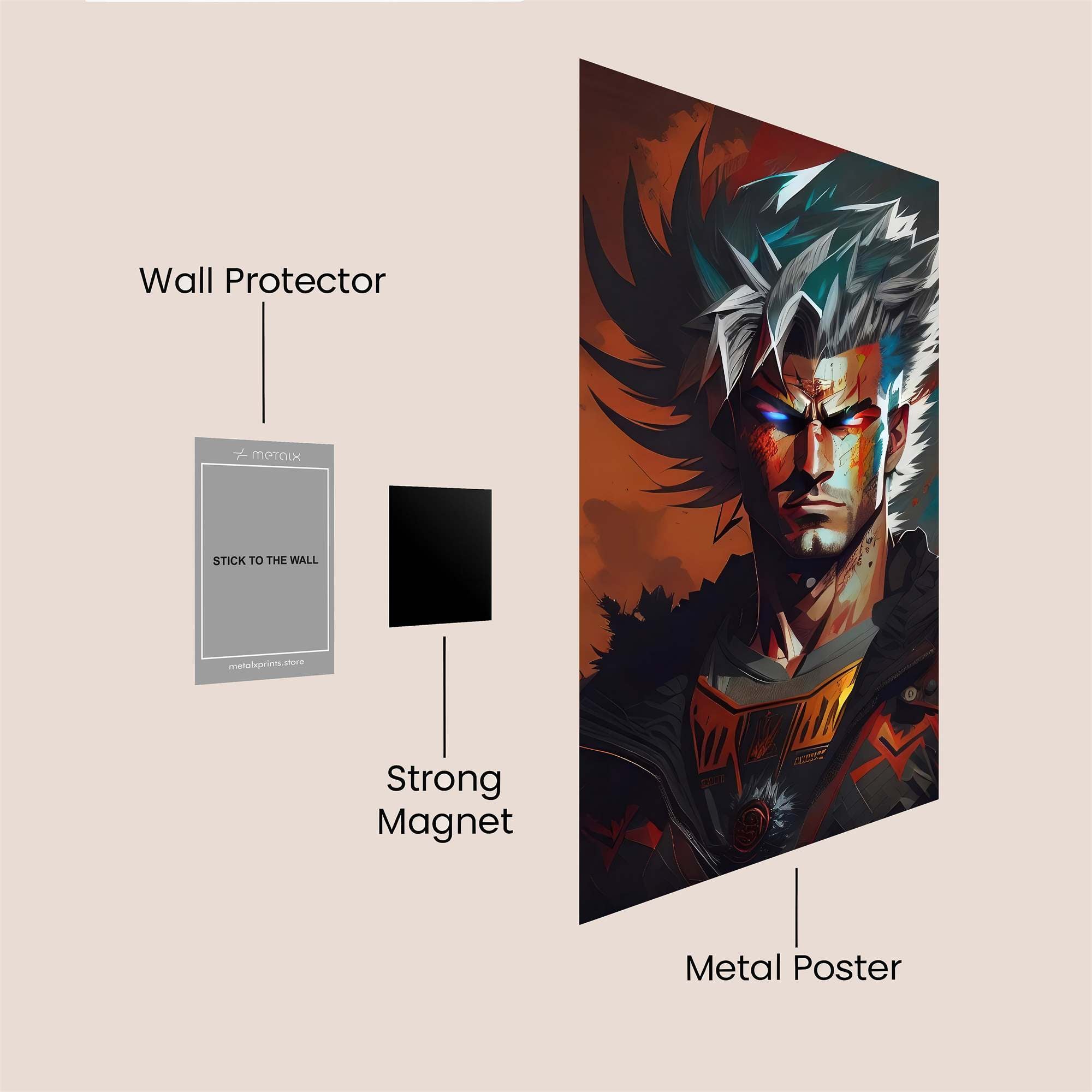 Silver Fury Safe Wall Magnetic / M