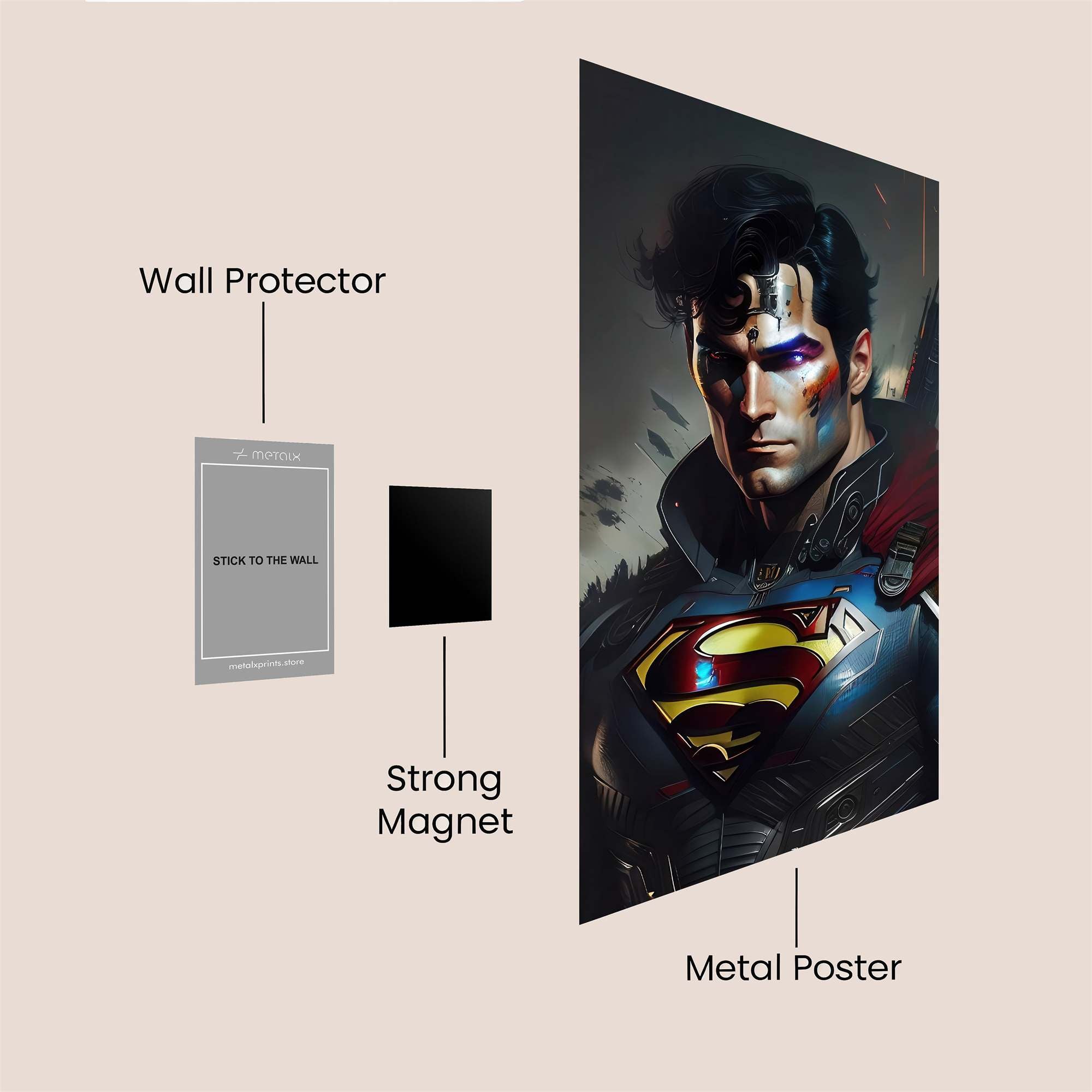 Superman Somber Safe Wall Magnetic / M