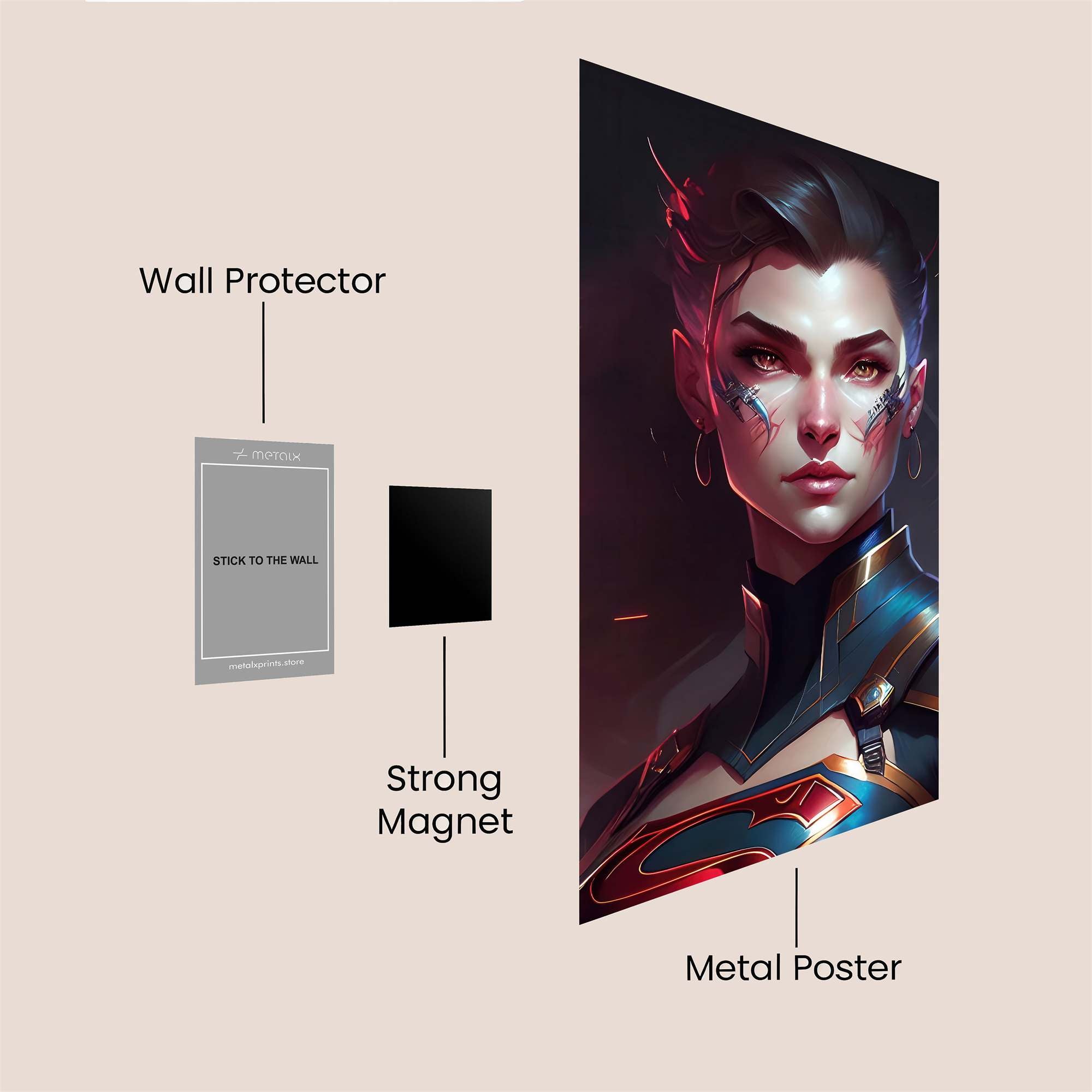 Supergirl Fierce Safe Wall Magnetic / M