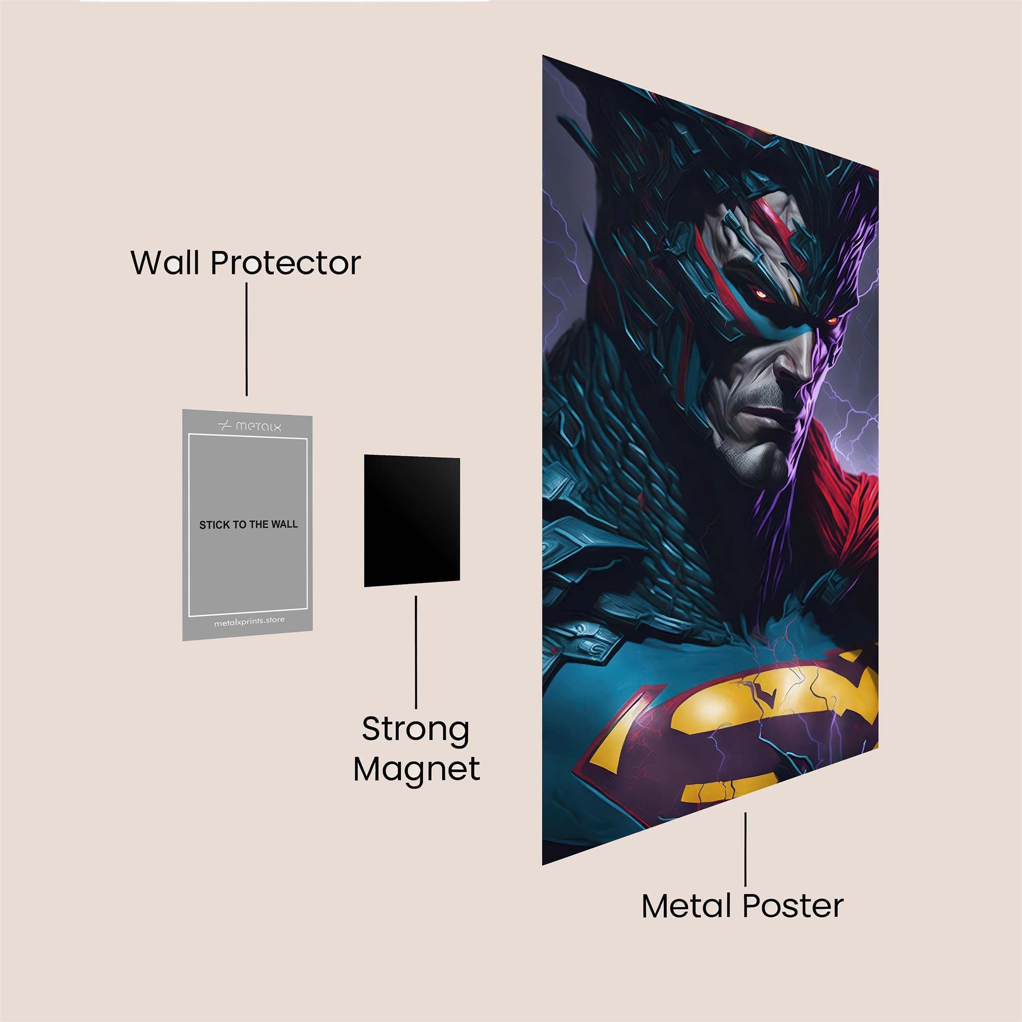Darkened Superman Safe Wall Magnetic / M