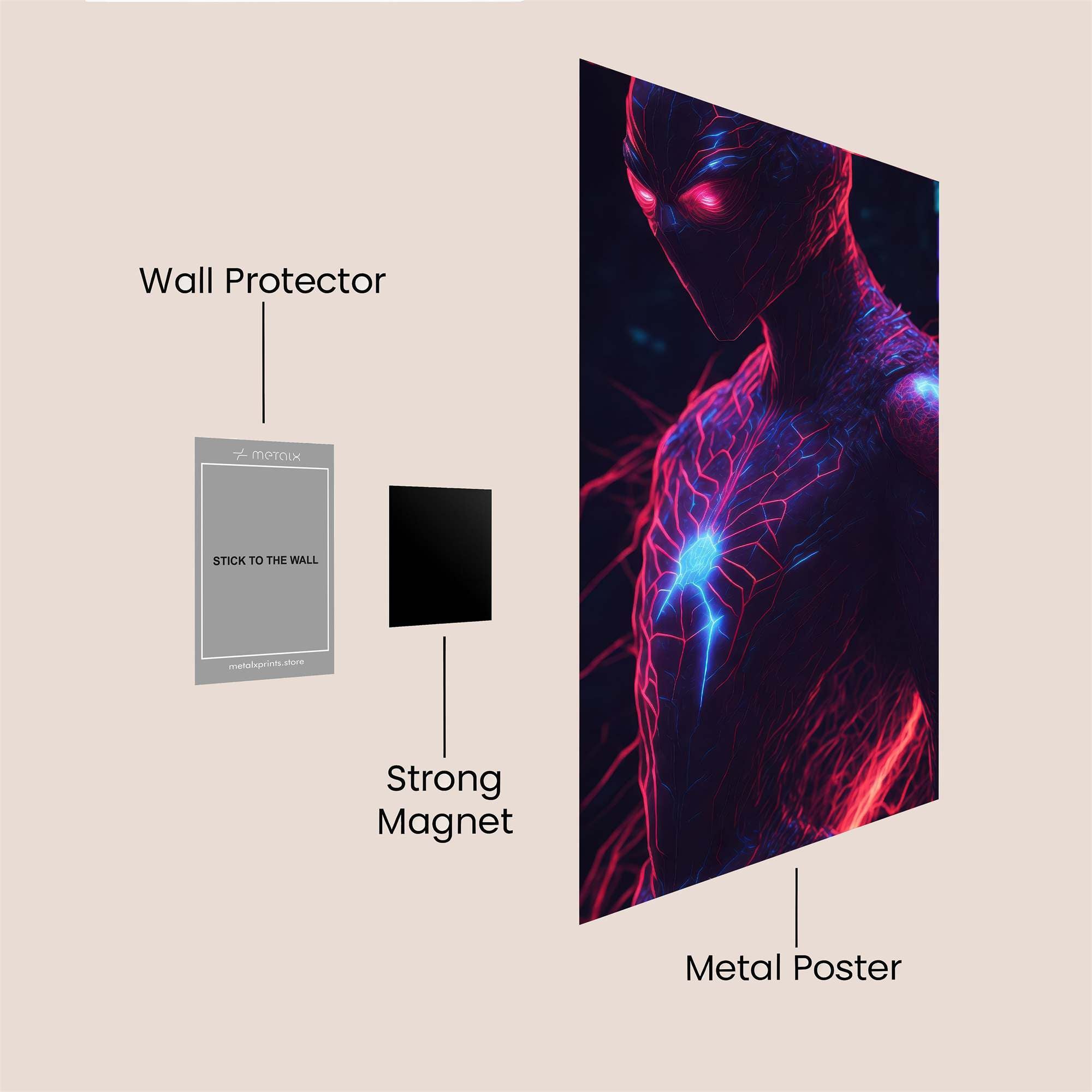 Neon Warrior Safe Wall Magnetic / M