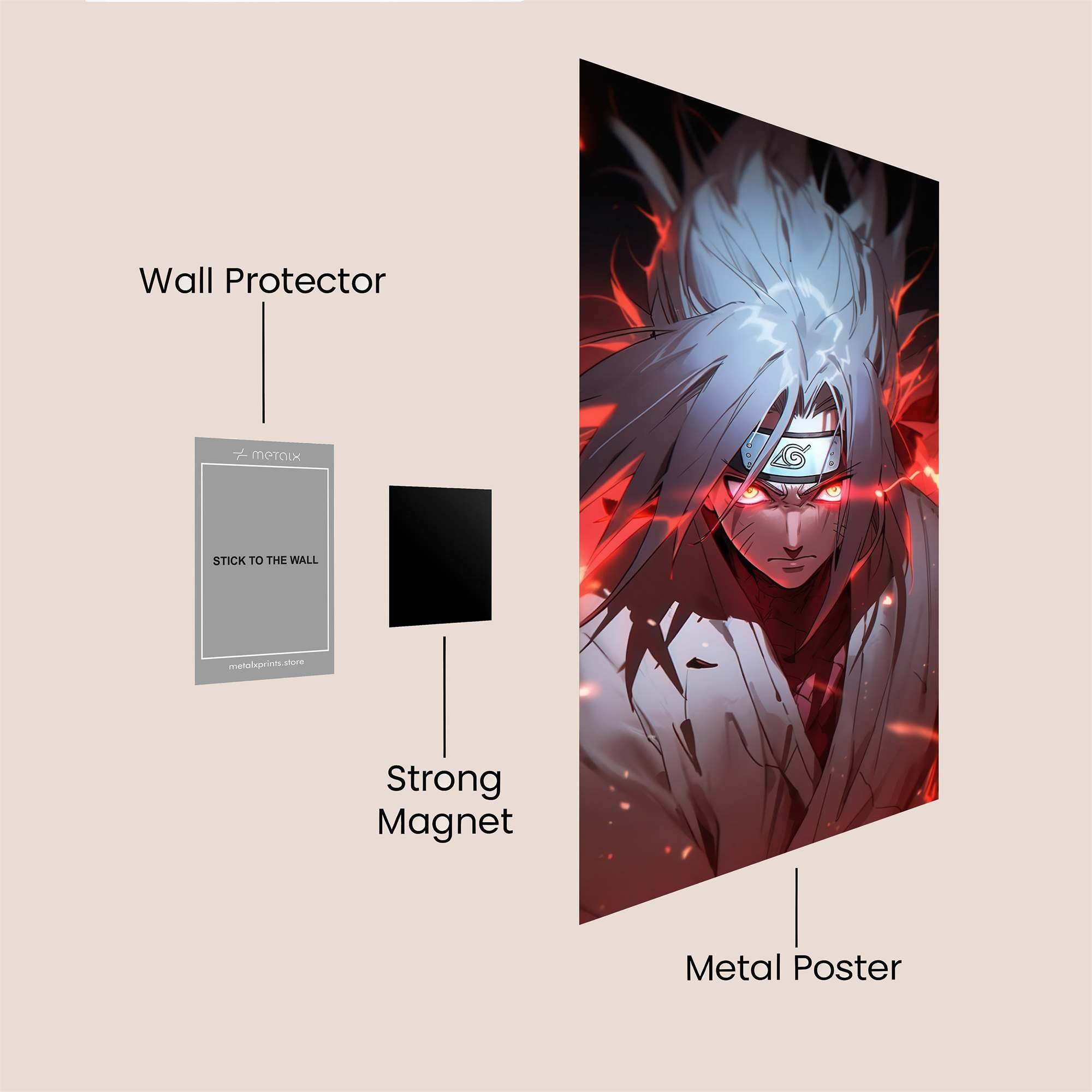 Kakashi Fiery Safe Wall Magnetic / M