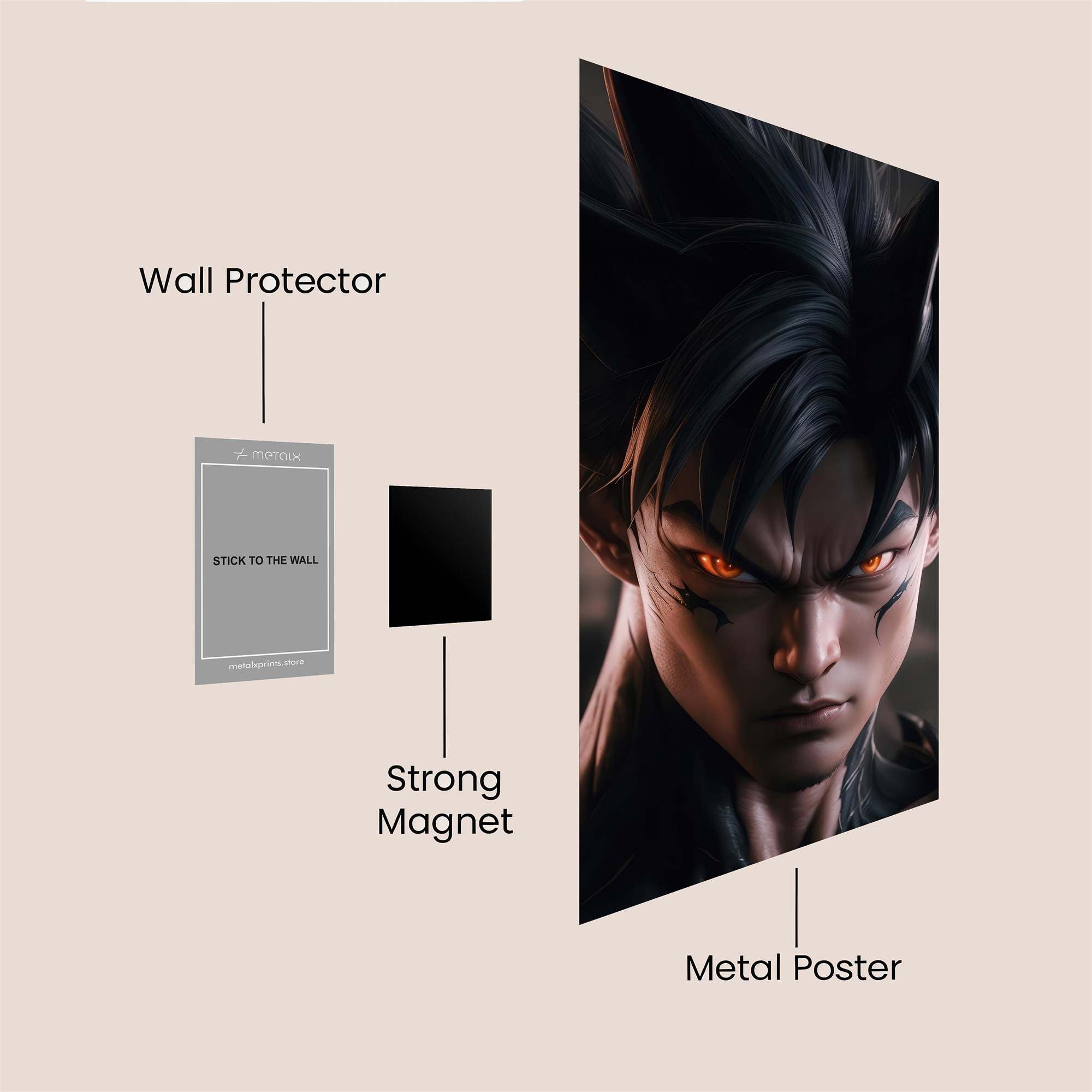 Goku Menacing Safe Wall Magnetic / M