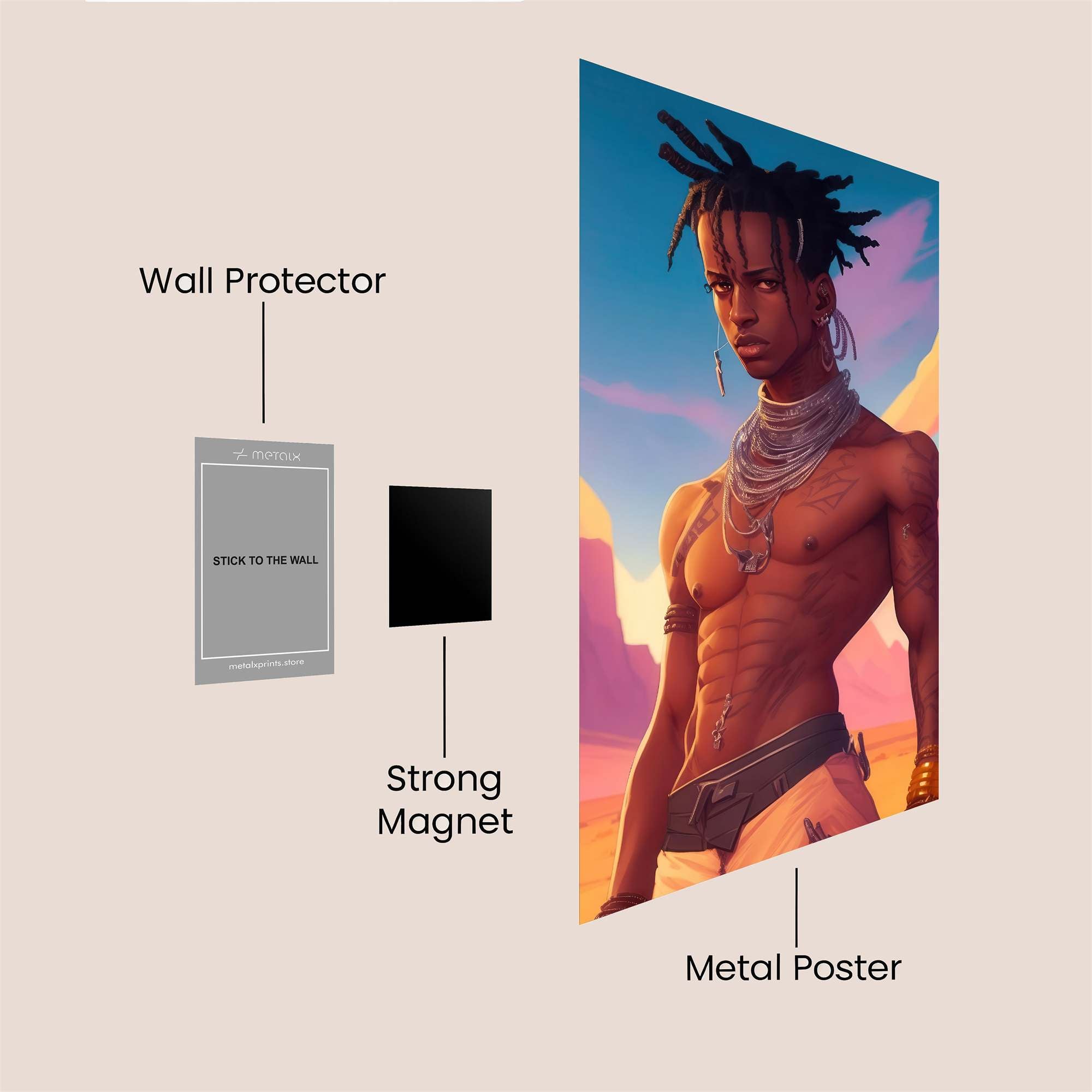 Desert Warrior Safe Wall Magnetic / M