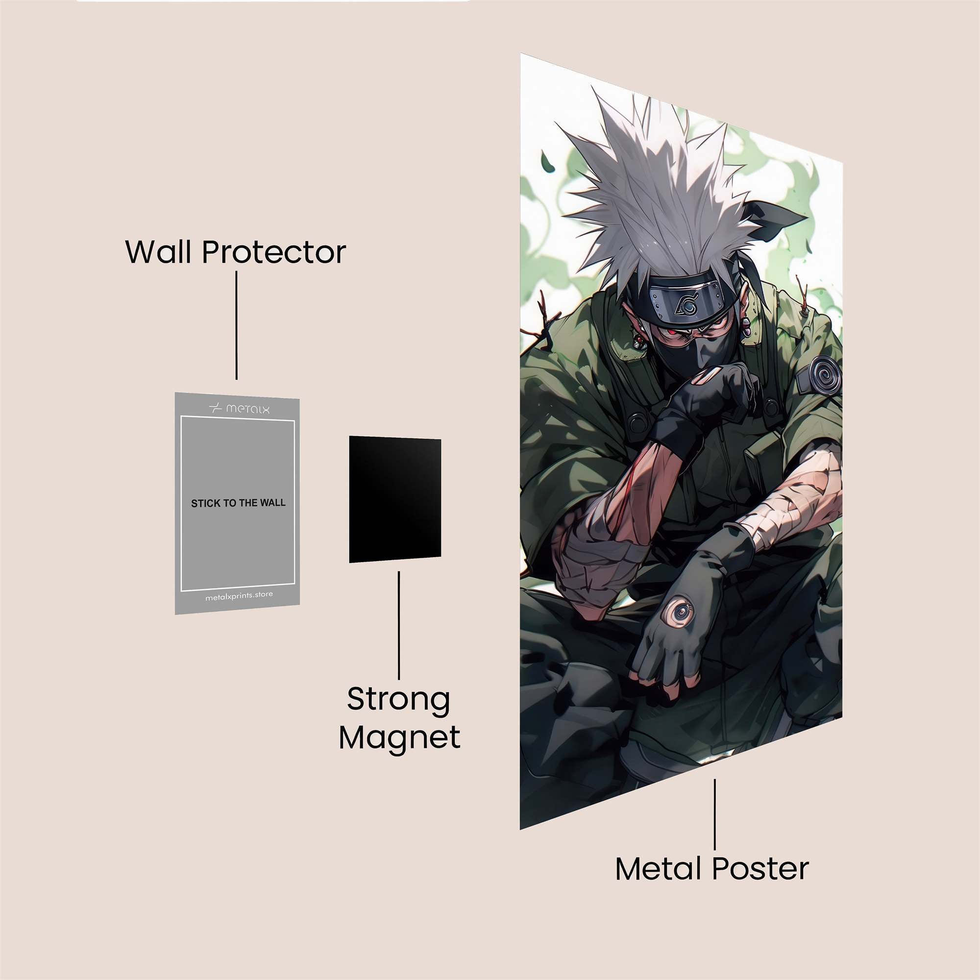 Kakashi Pensive Safe Wall Magnetic / M