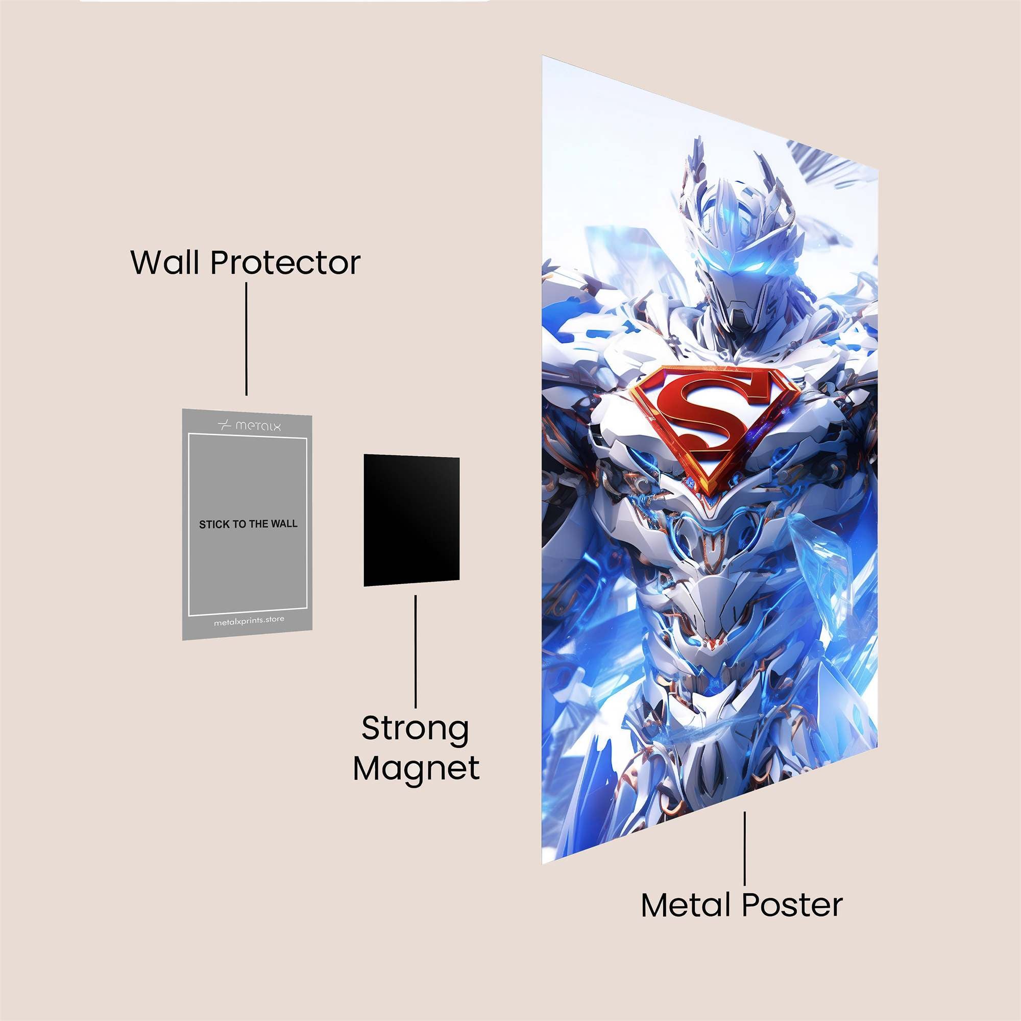 Superman Frost Safe Wall Magnetic / M