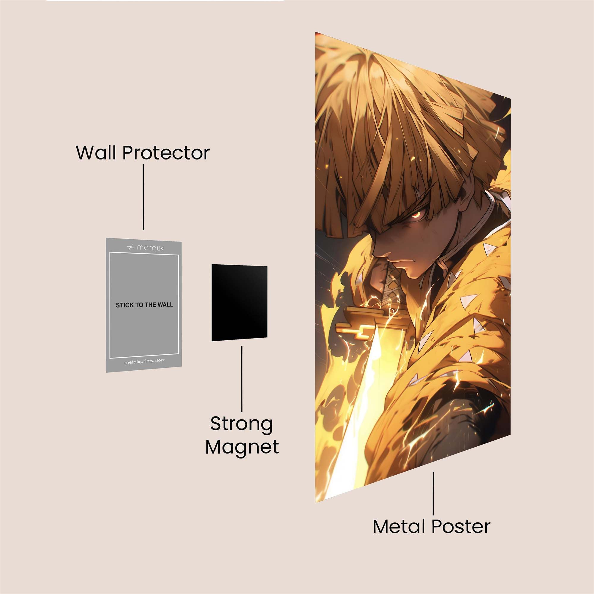 Zenitsu Fiery Safe Wall Magnetic / M