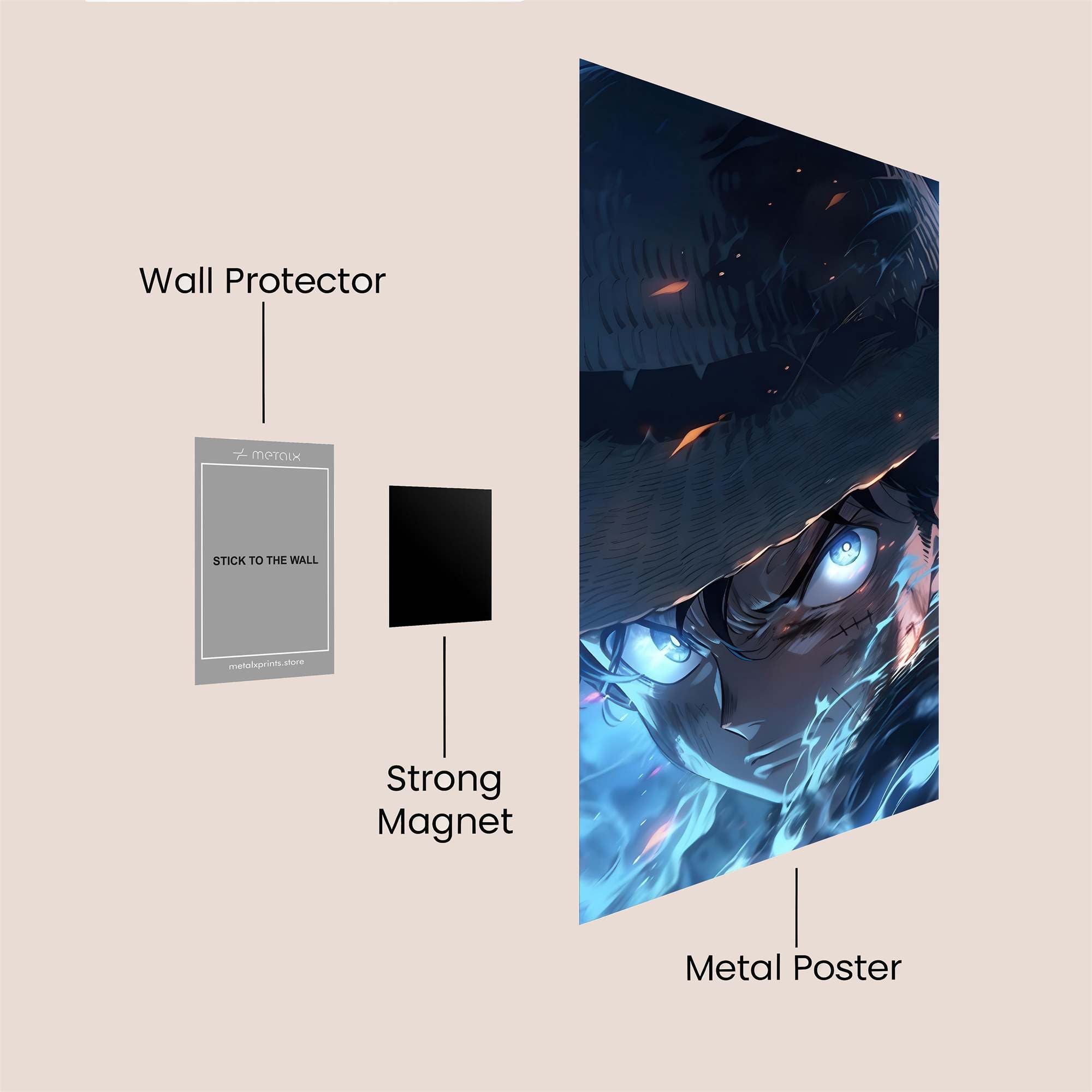 Luffy Ablaze Safe Wall Magnetic / M