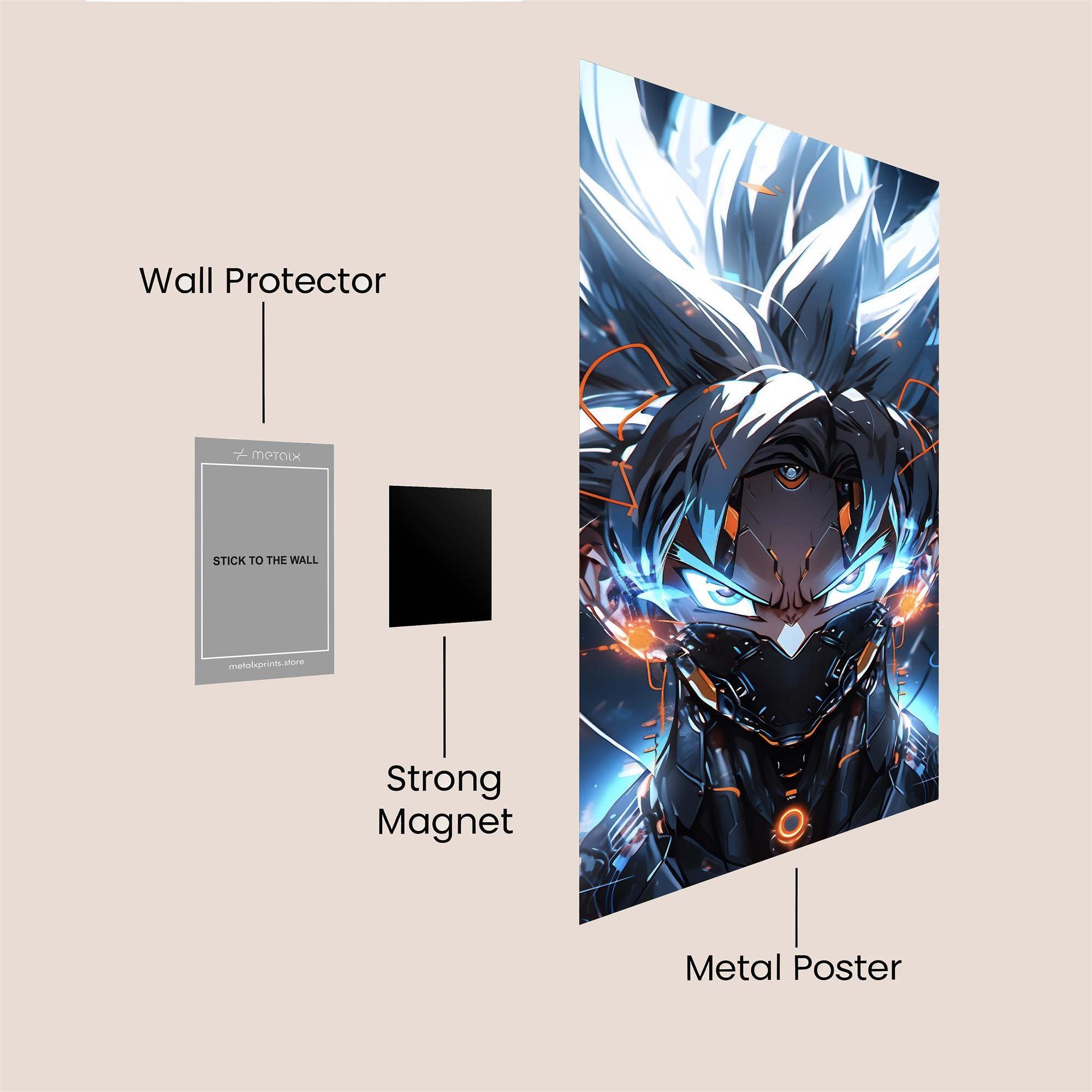 Goku Cybernetic Safe Wall Magnetic / M