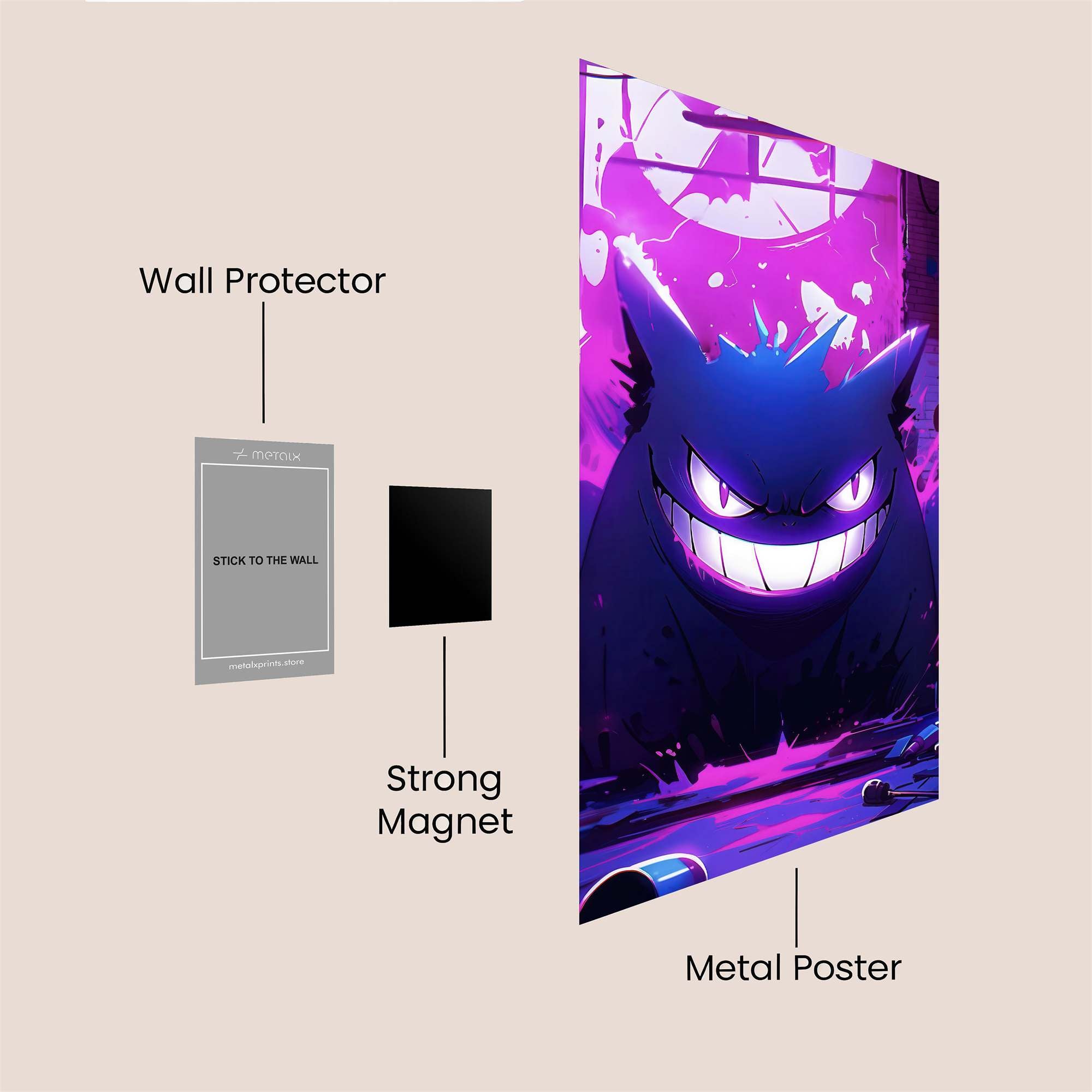 Gengar Gloom Safe Wall Magnetic / M