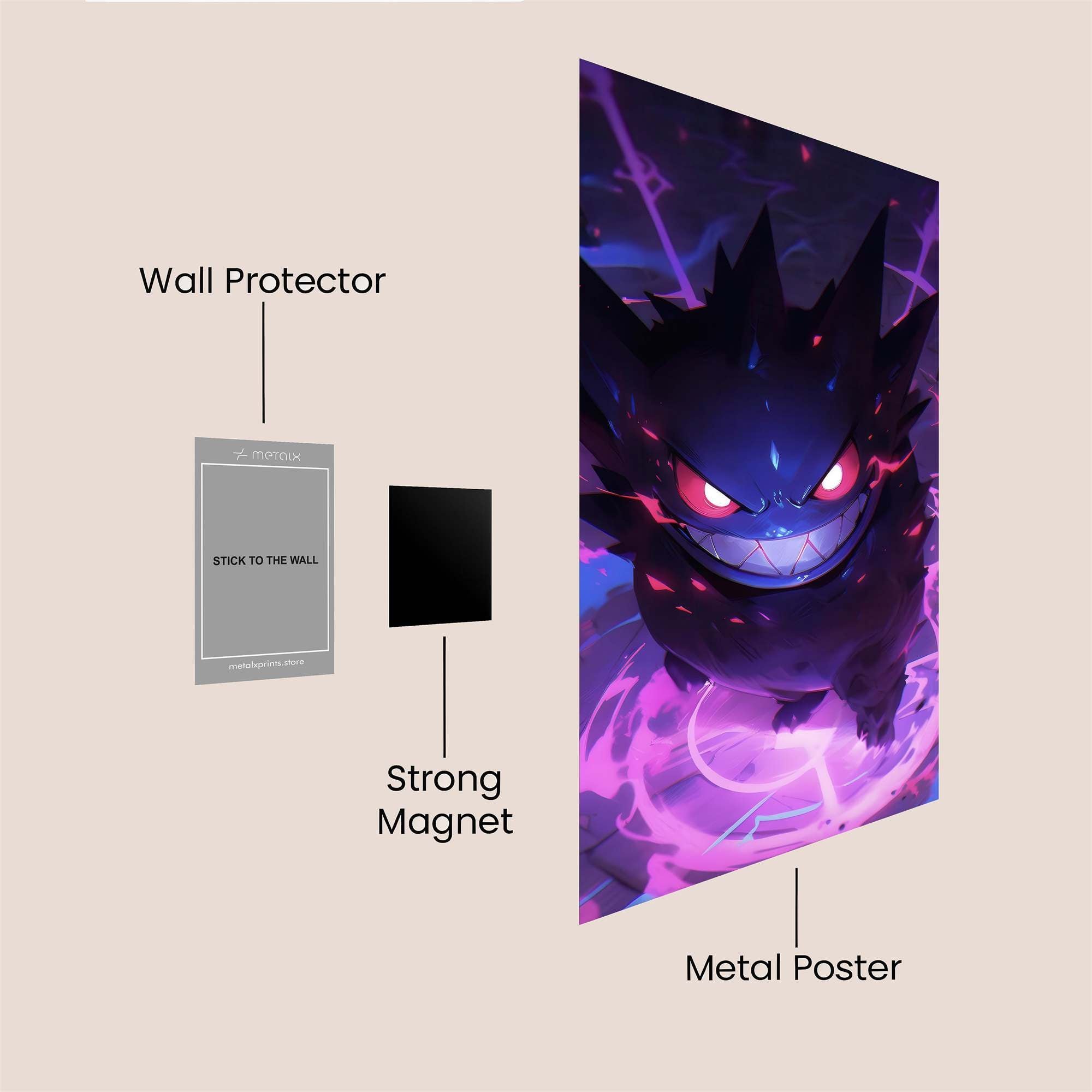 Gengar Gloom Safe Wall Magnetic / M