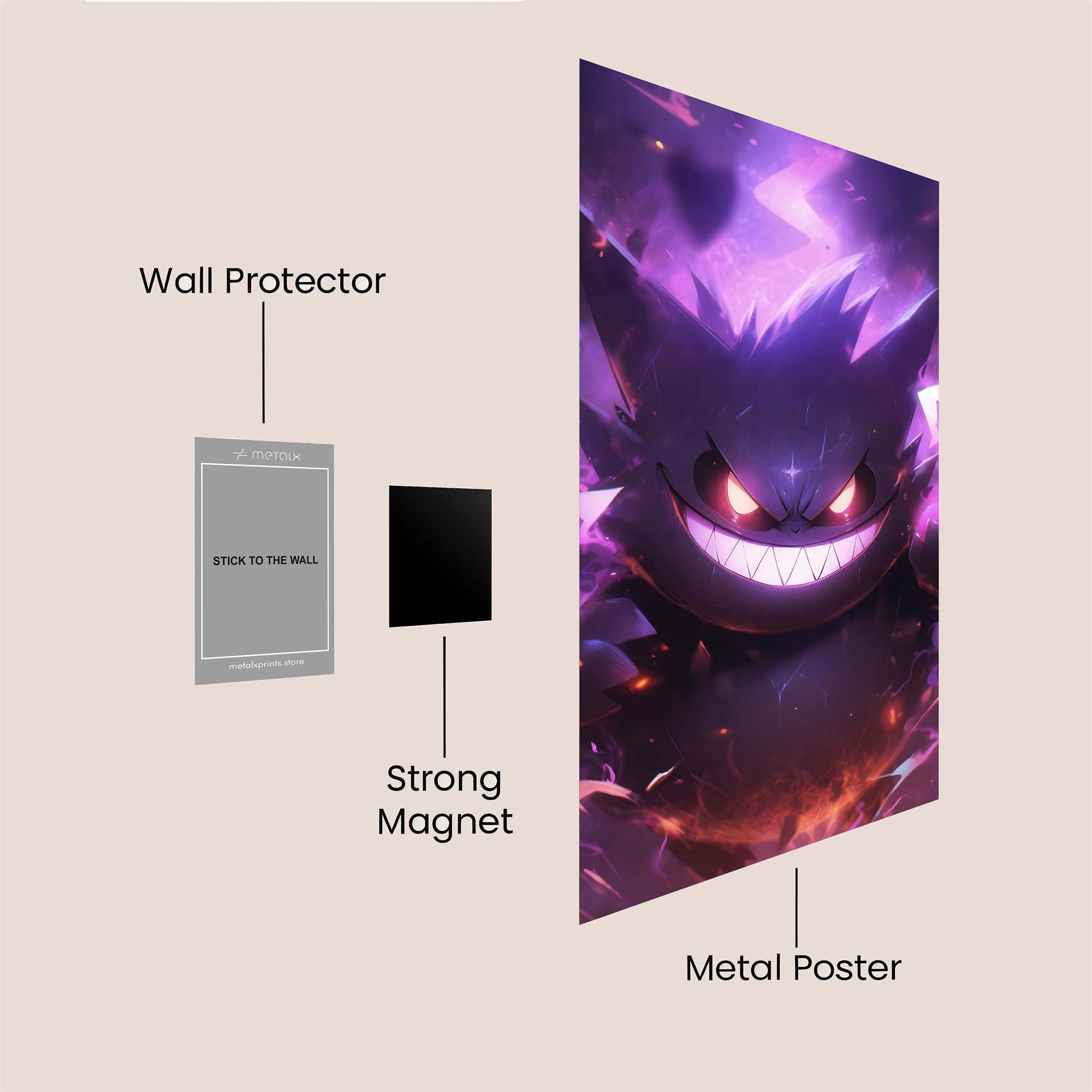 Gengar Menacing Safe Wall Magnetic / M