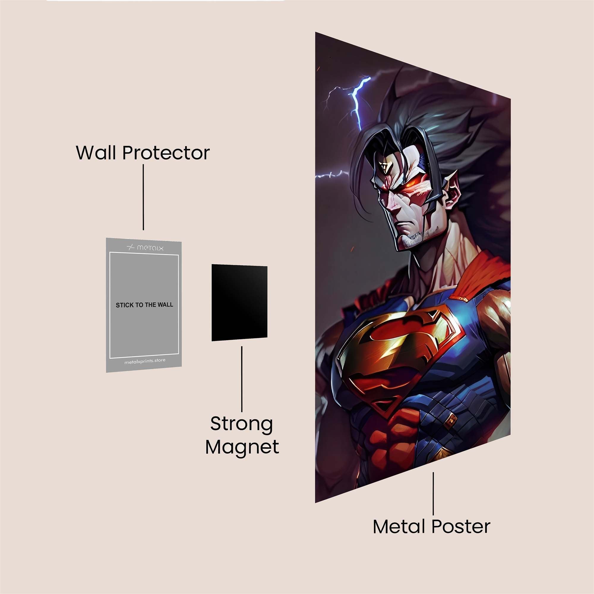 Superman Wrathful Safe Wall Magnetic / M