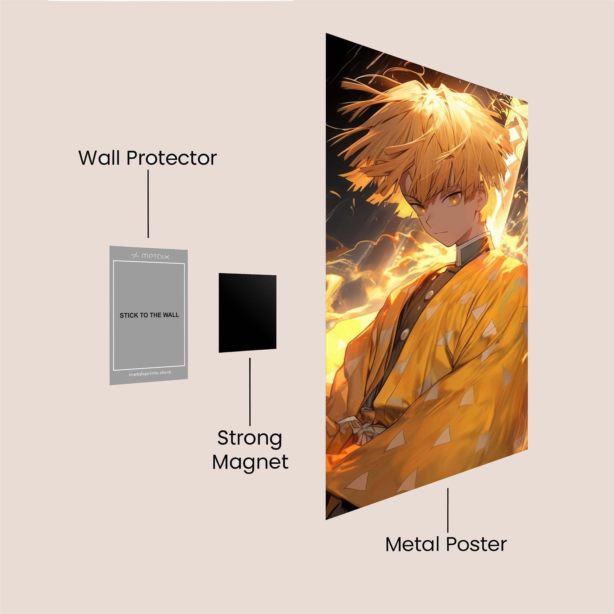 Zenitsu Fiery Safe Wall Magnetic / M