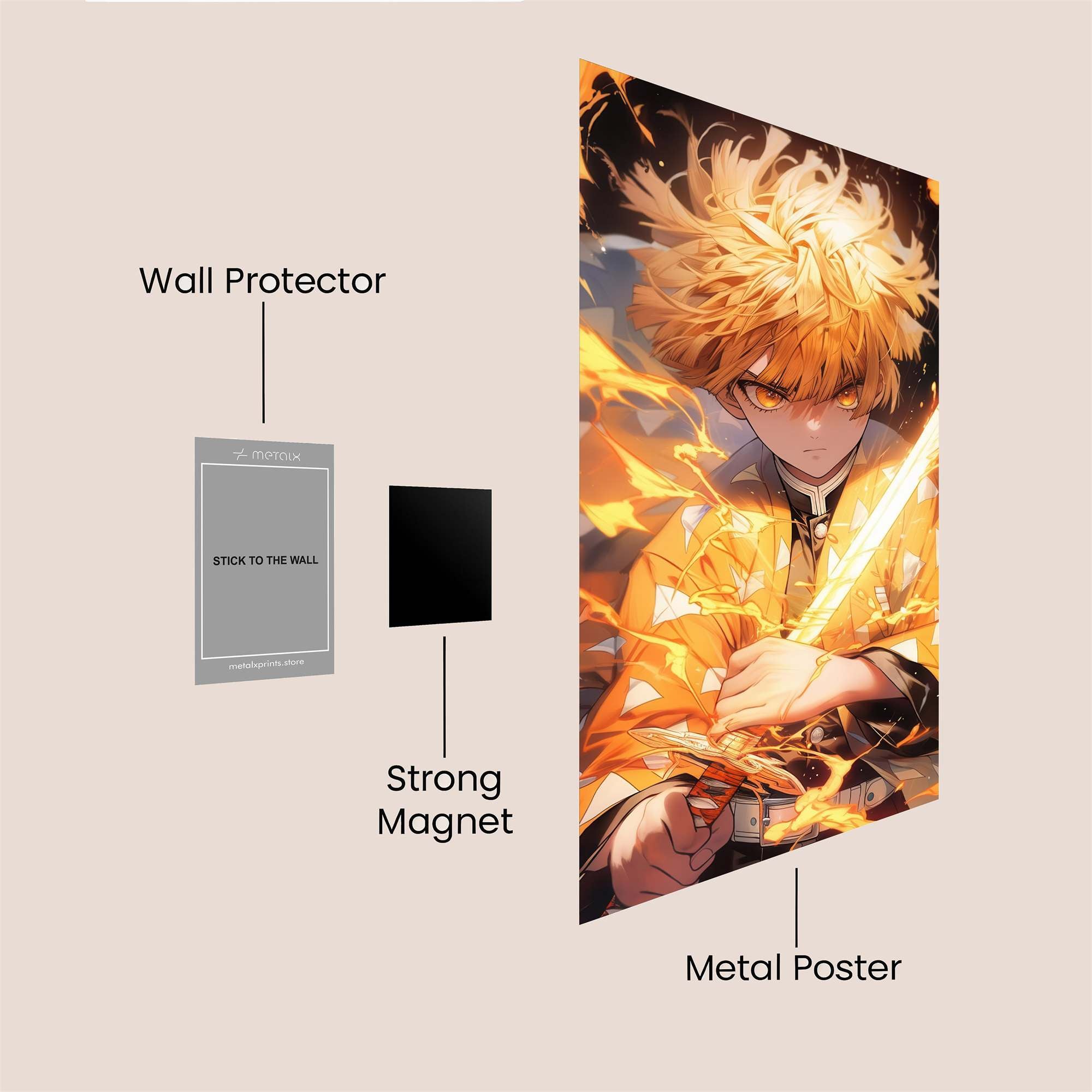 Zenitsu Fiery Safe Wall Magnetic / M