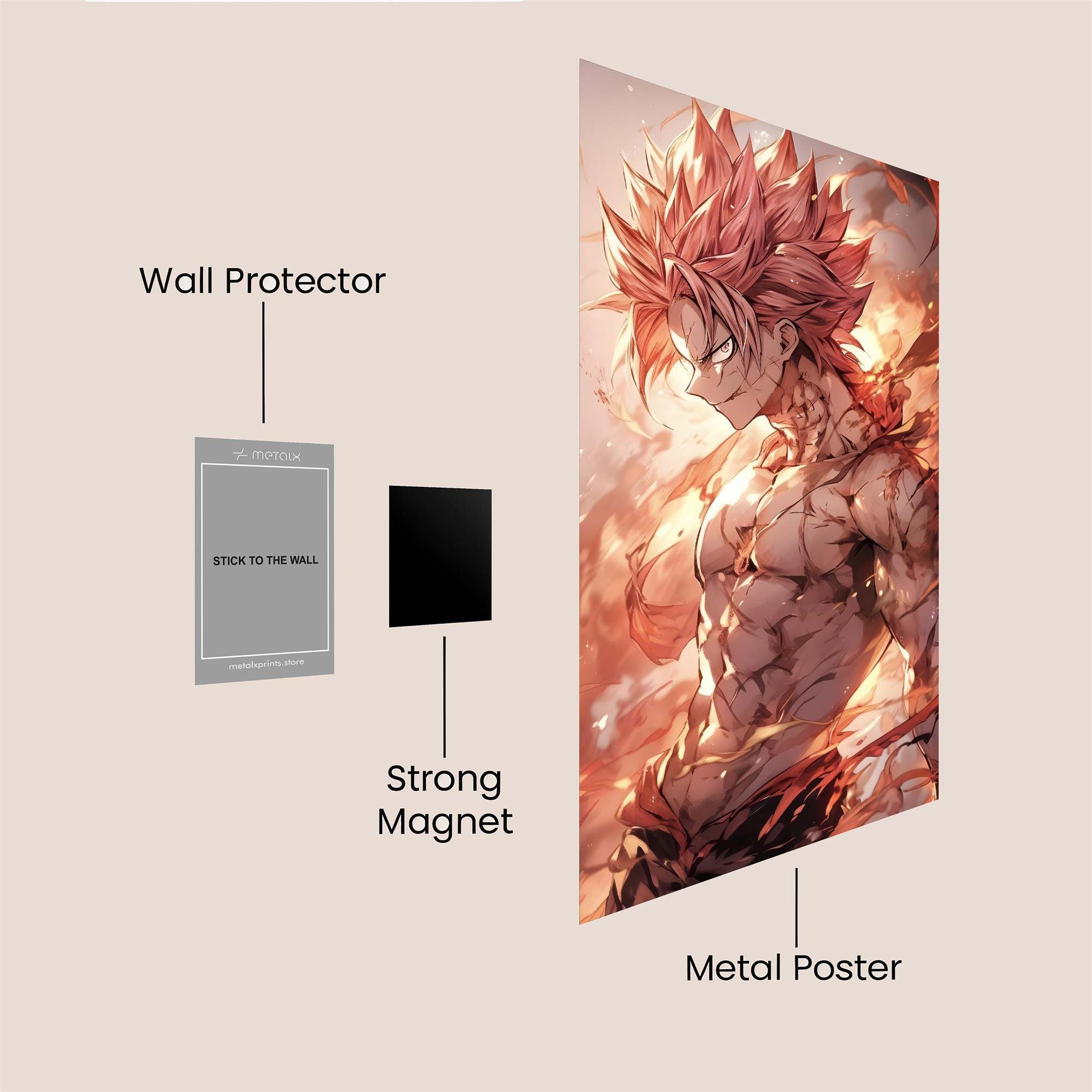 Natsu Fiery Safe Wall Magnetic / M