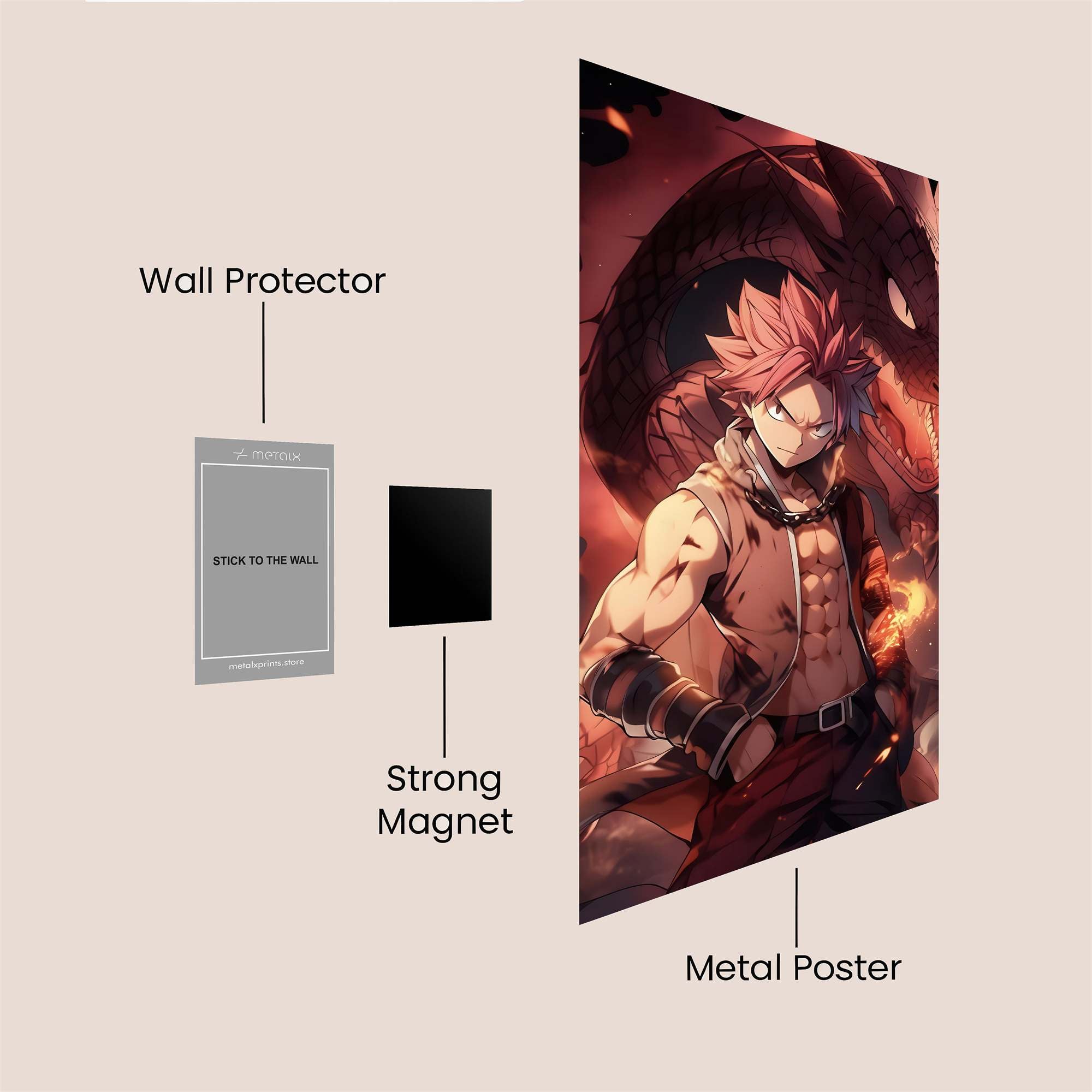 Natsu Fiery Safe Wall Magnetic / M