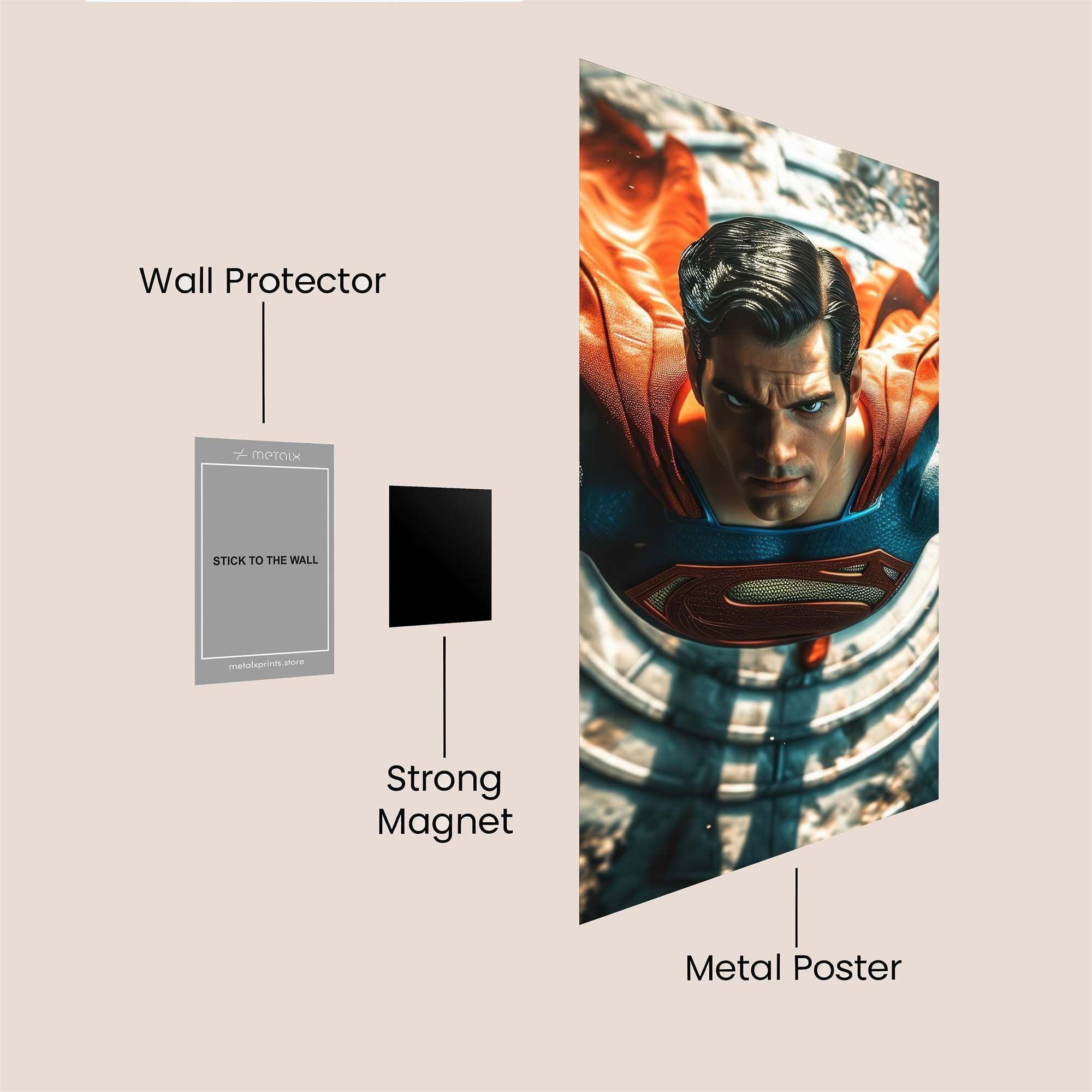 Superman Soaring Safe Wall Magnetic / M