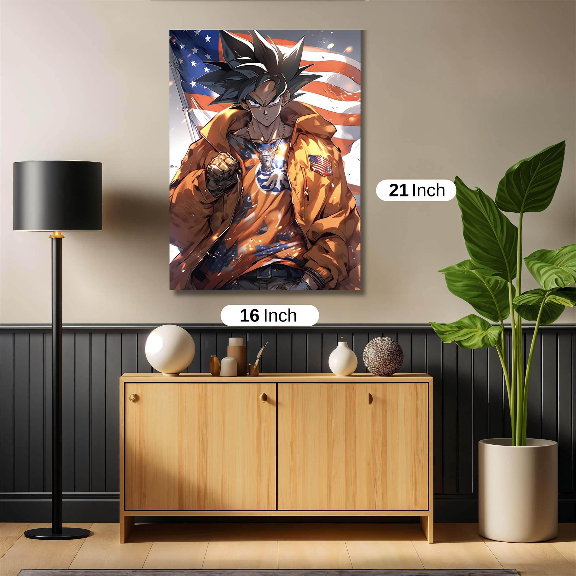Goku Patriotic Safe Wall Magnetic / M