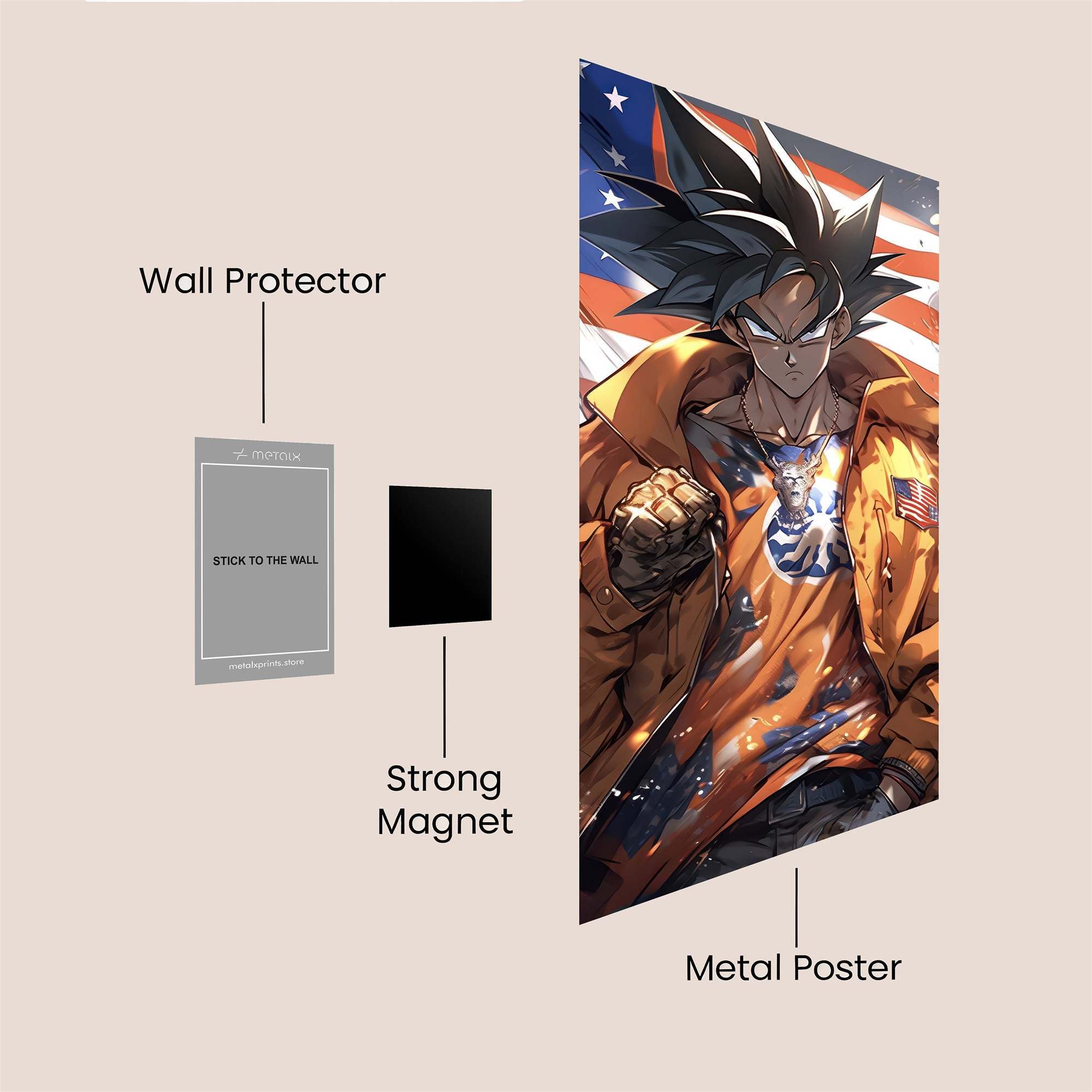 Goku Patriotic Safe Wall Magnetic / M