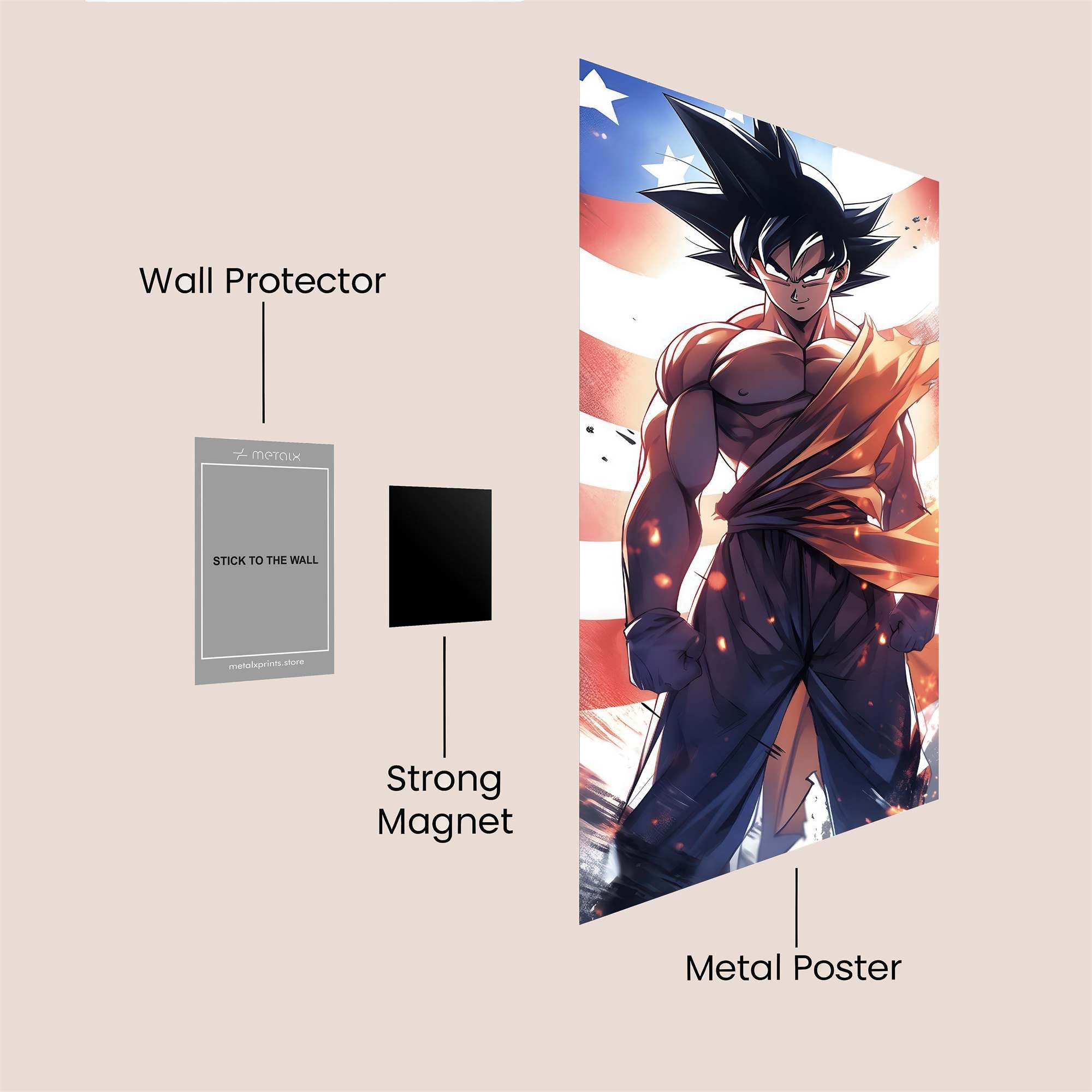 Goku Patriotic Safe Wall Magnetic / M