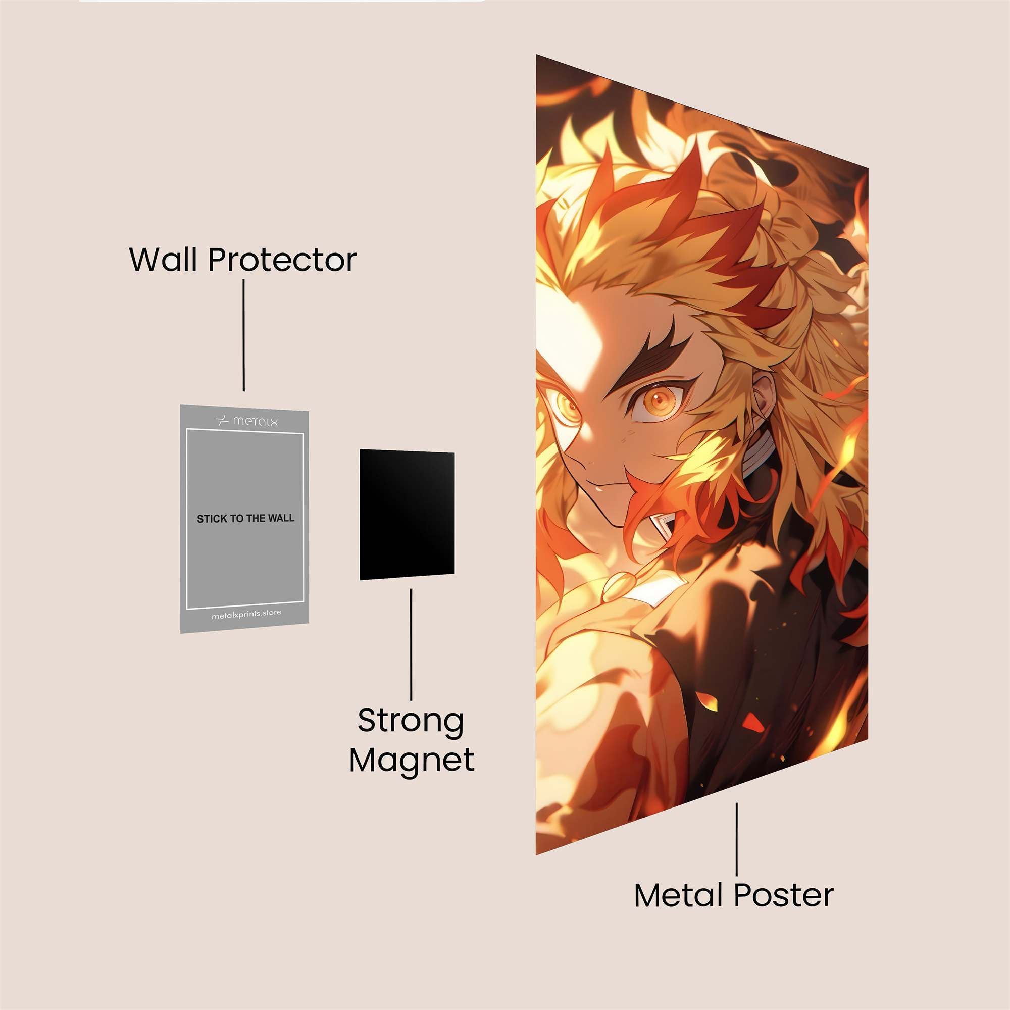 Rengoku Fiery Safe Wall Magnetic / M
