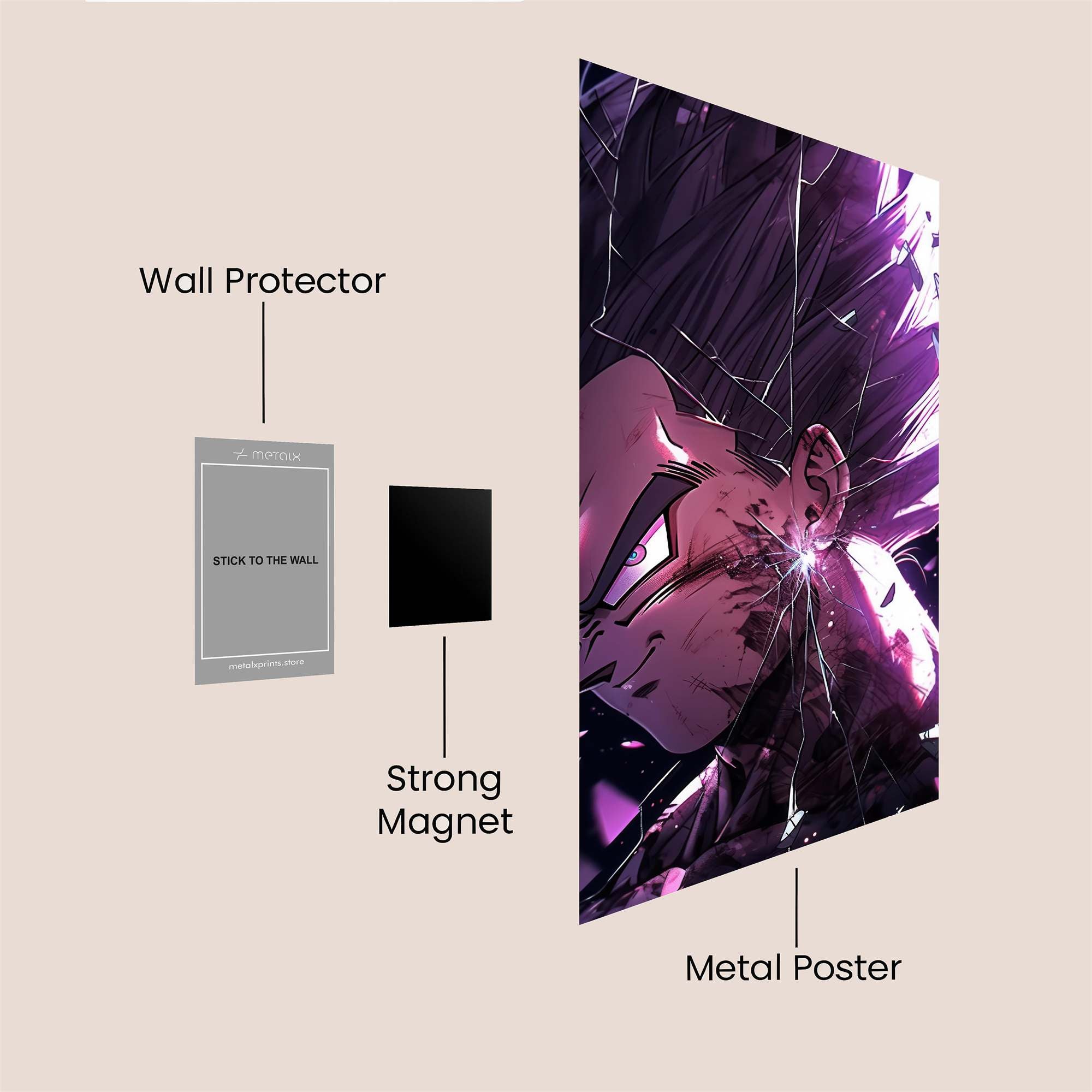 Vegeta Shattered Safe Wall Magnetic / M