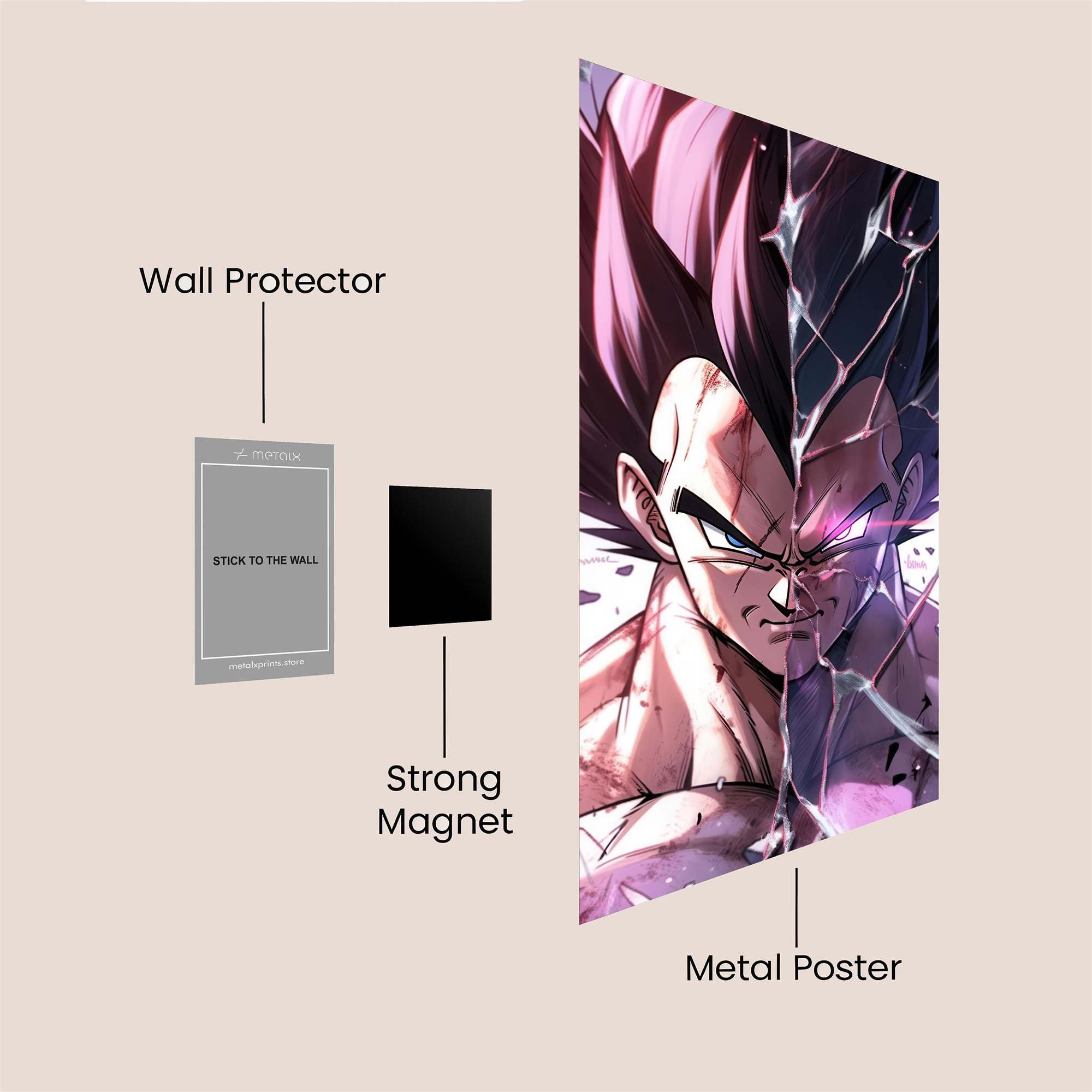 Vegeta Shattered Safe Wall Magnetic / M