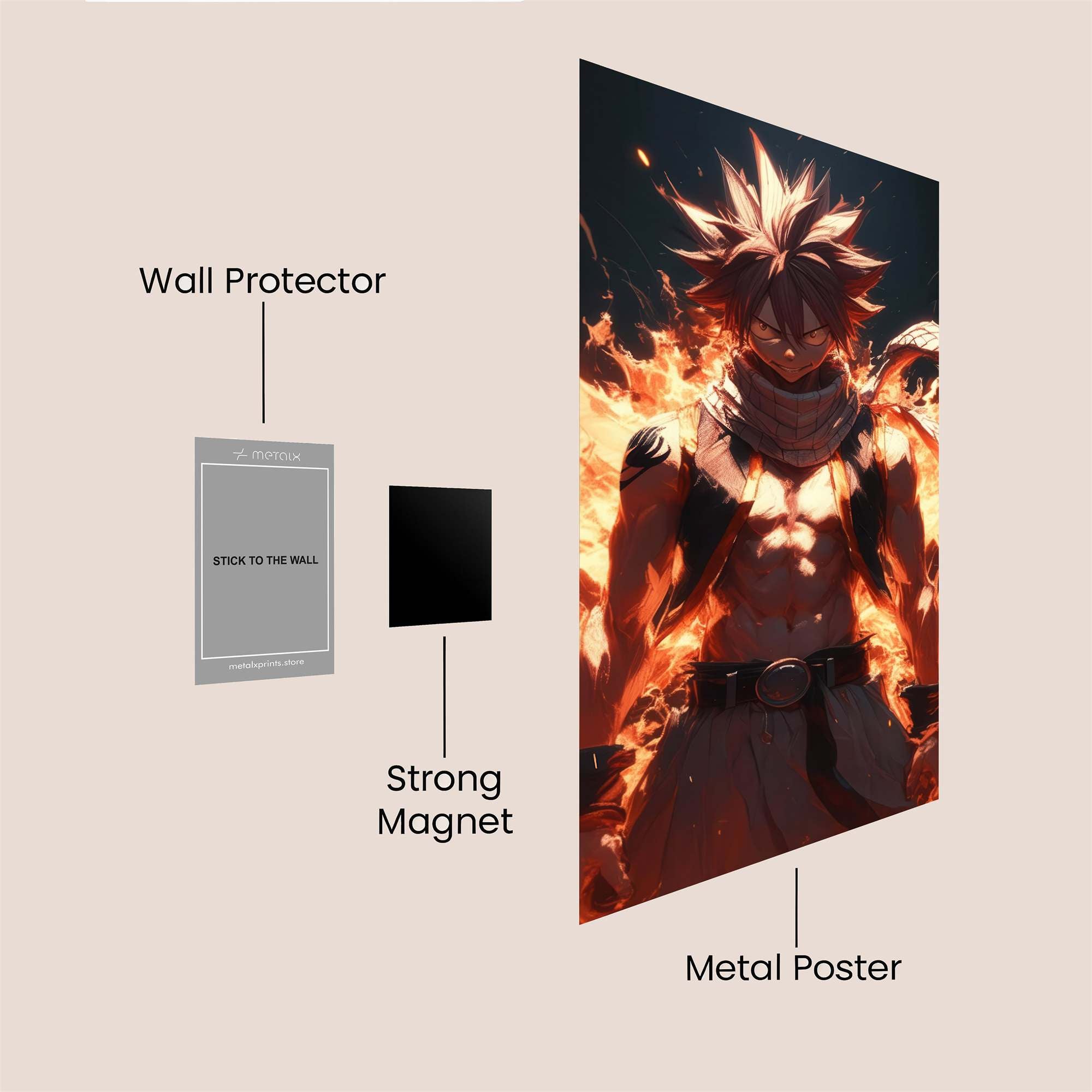 Natsu Fiery Safe Wall Magnetic / M