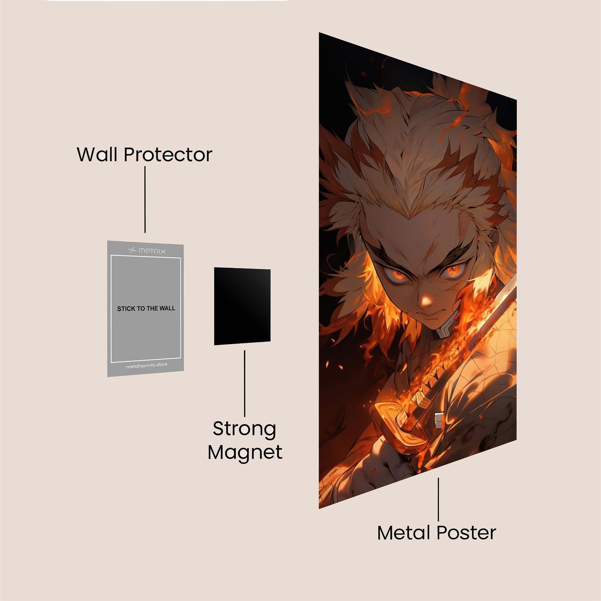 Rengoku Blaze Safe Wall Magnetic / M