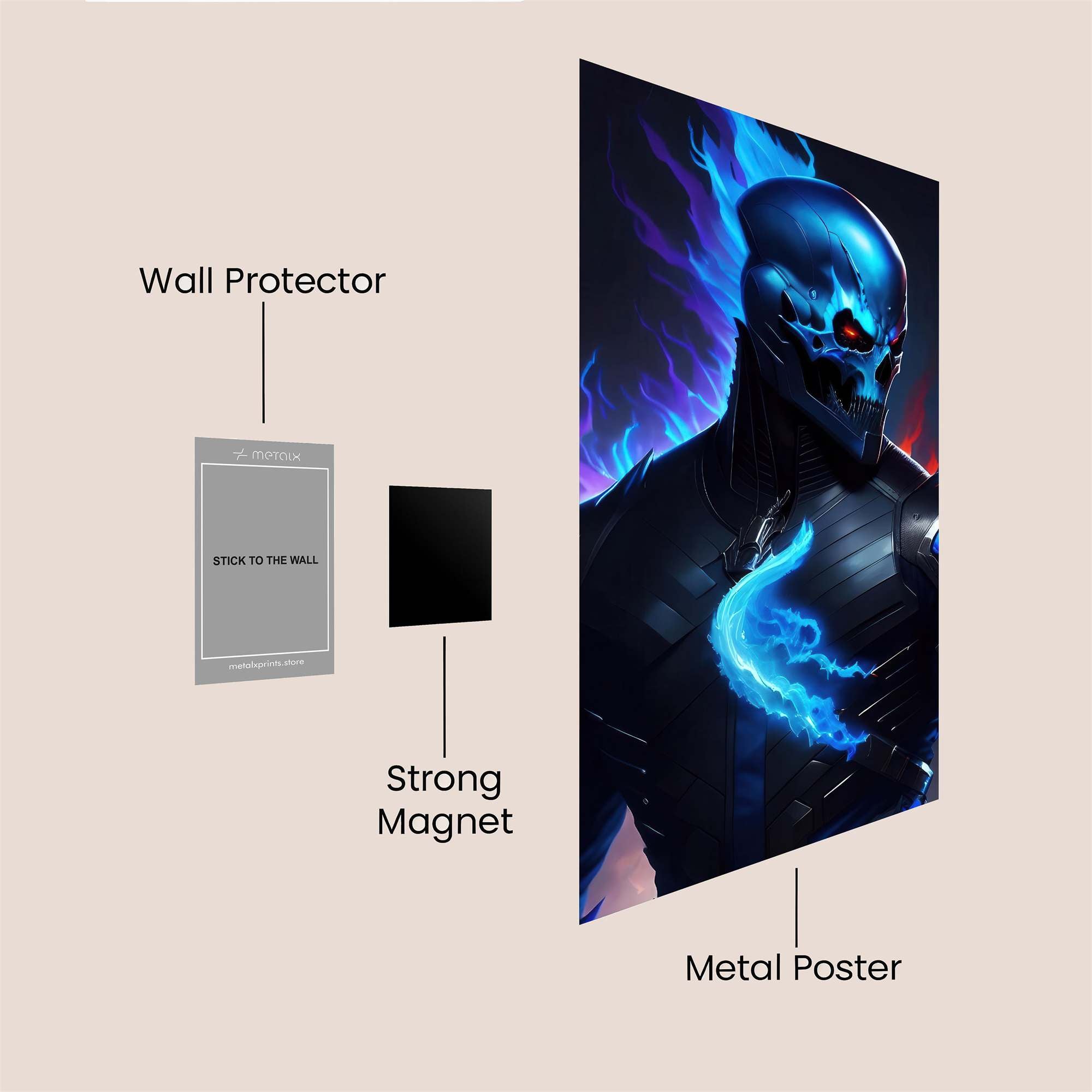 Ghostly Blaze Safe Wall Magnetic / M