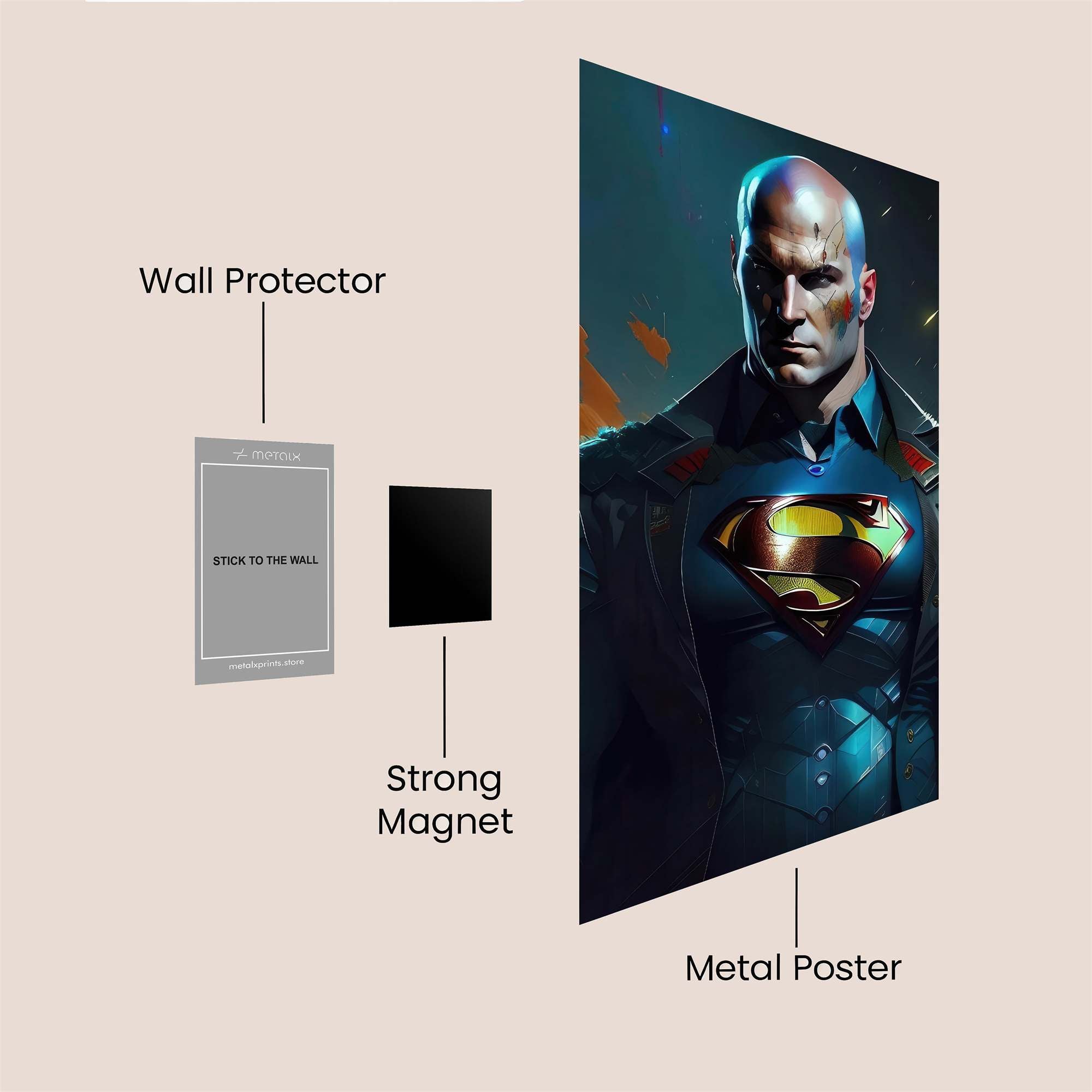 Superman Somber Safe Wall Magnetic / M