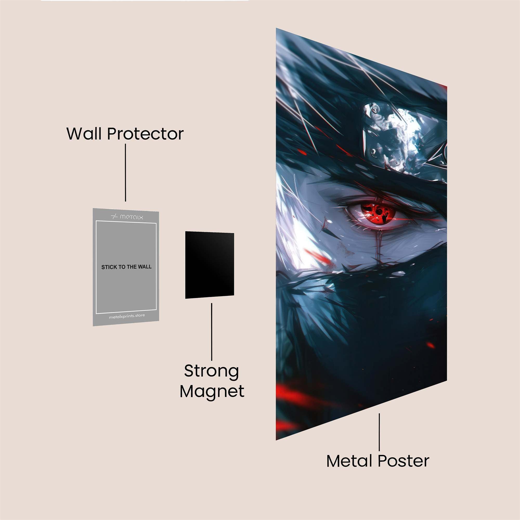 Kakashi Brooding Safe Wall Magnetic / M