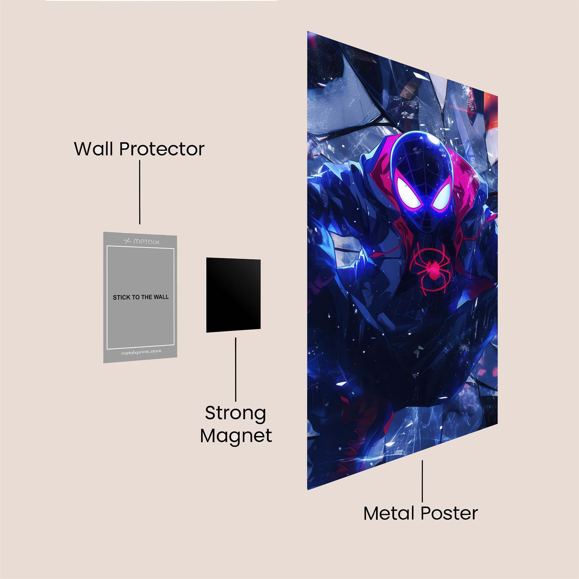 Spider Shattered Safe Wall Magnetic / M